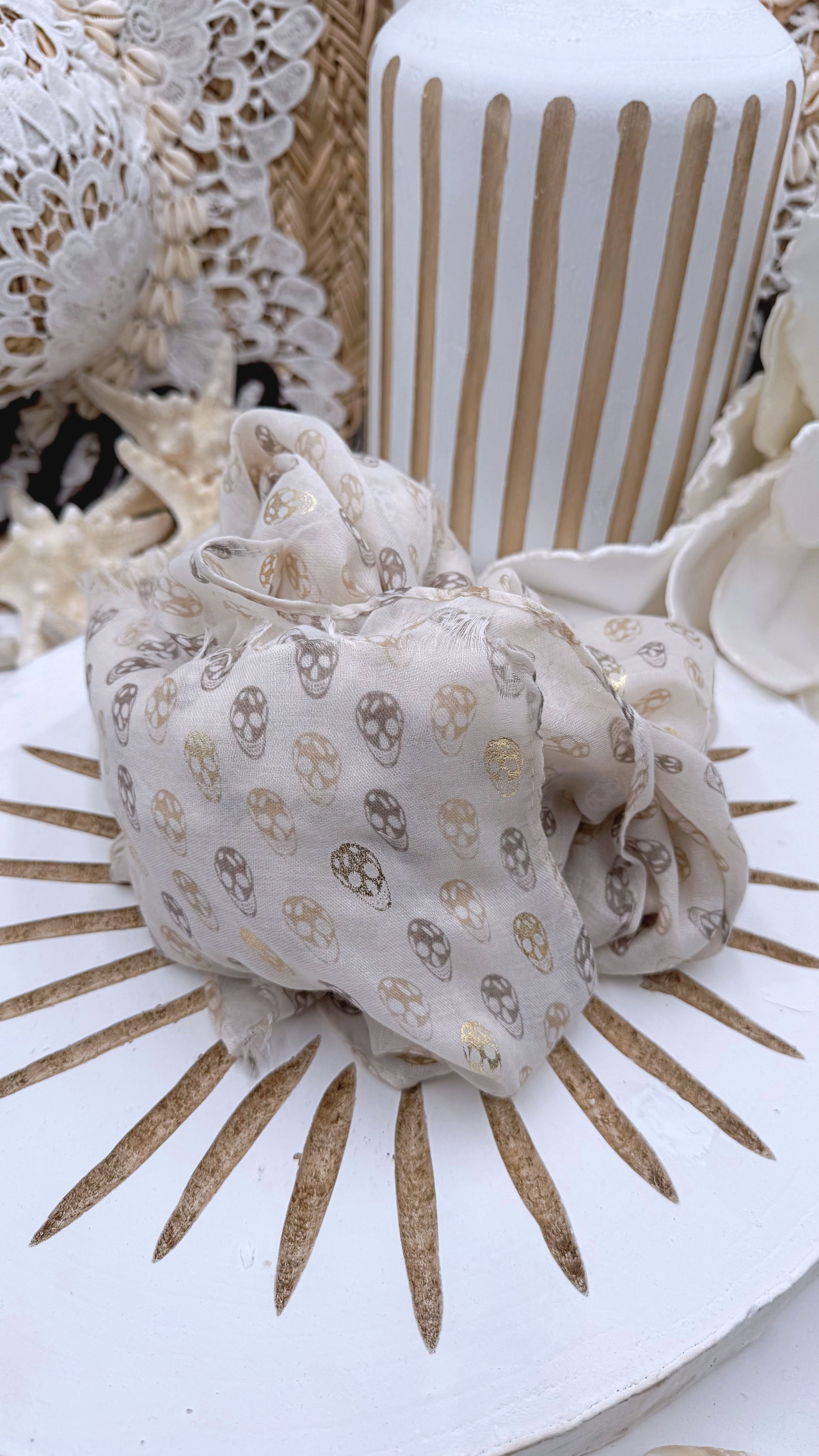 Halstuch Golden Skull *Beige* - Power of Princess