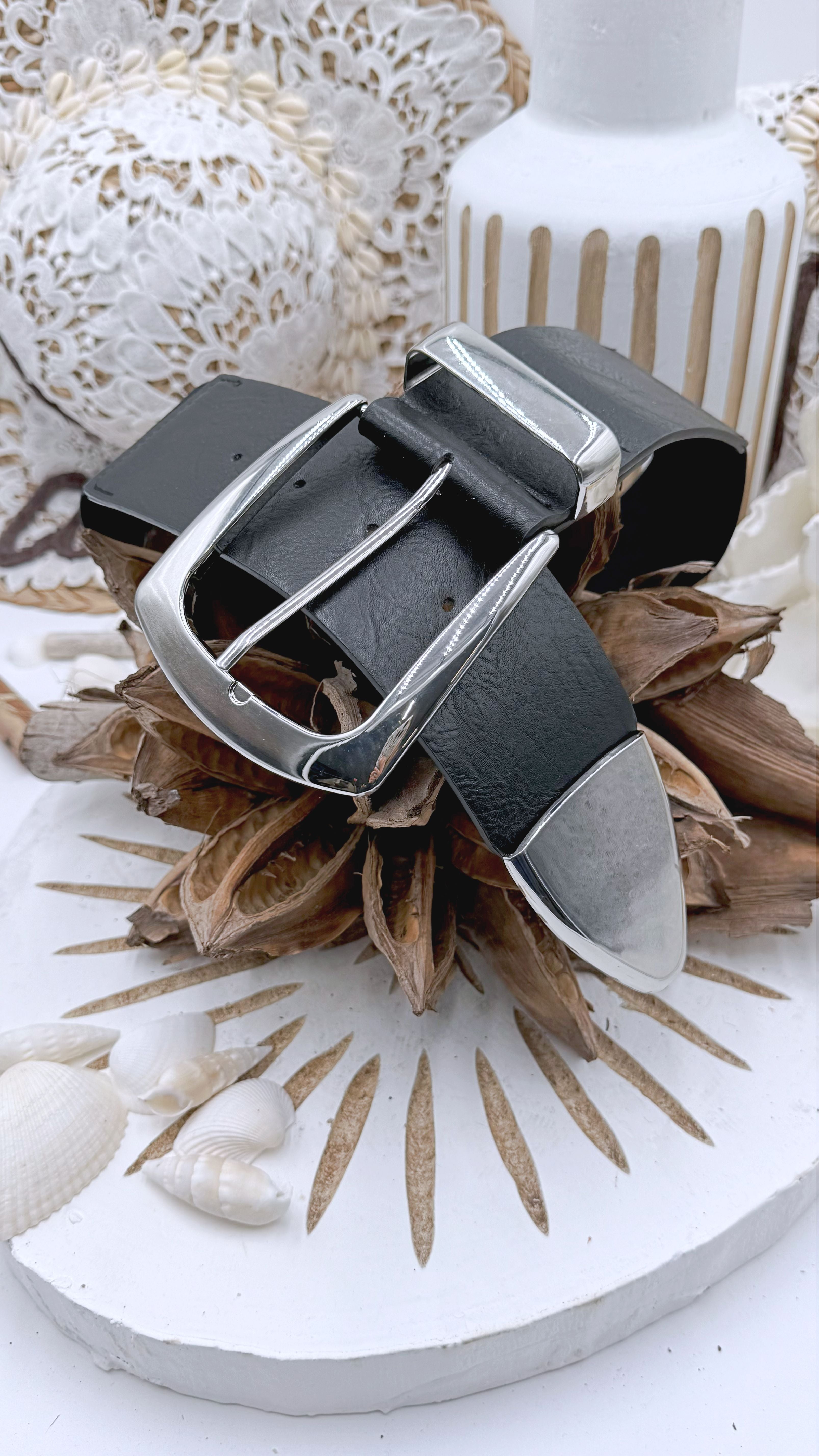 Gürtel Luxe Band *Schwarz/Silber