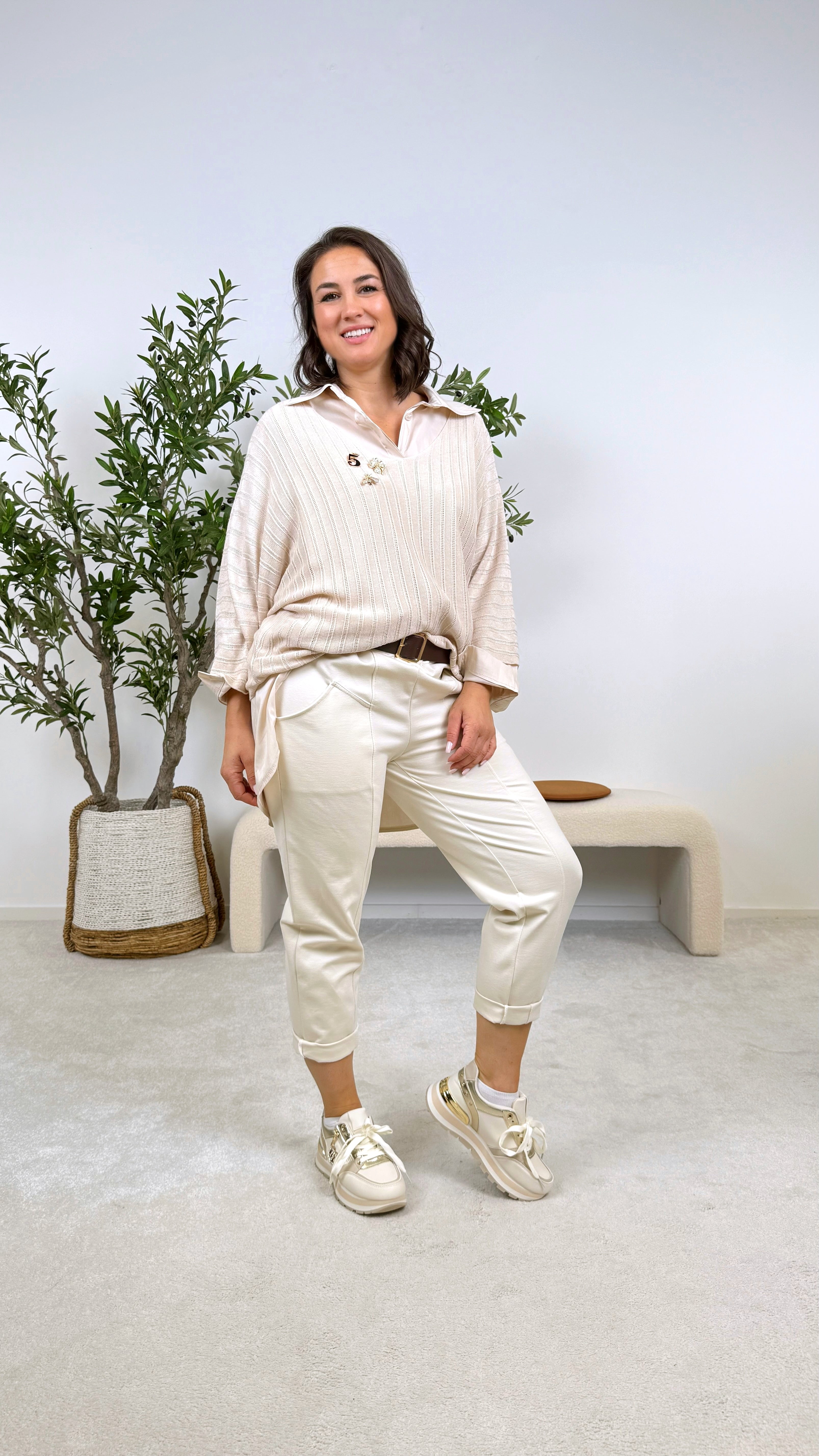 Bluse Sparkle Trim *Beige* - Power of Princess