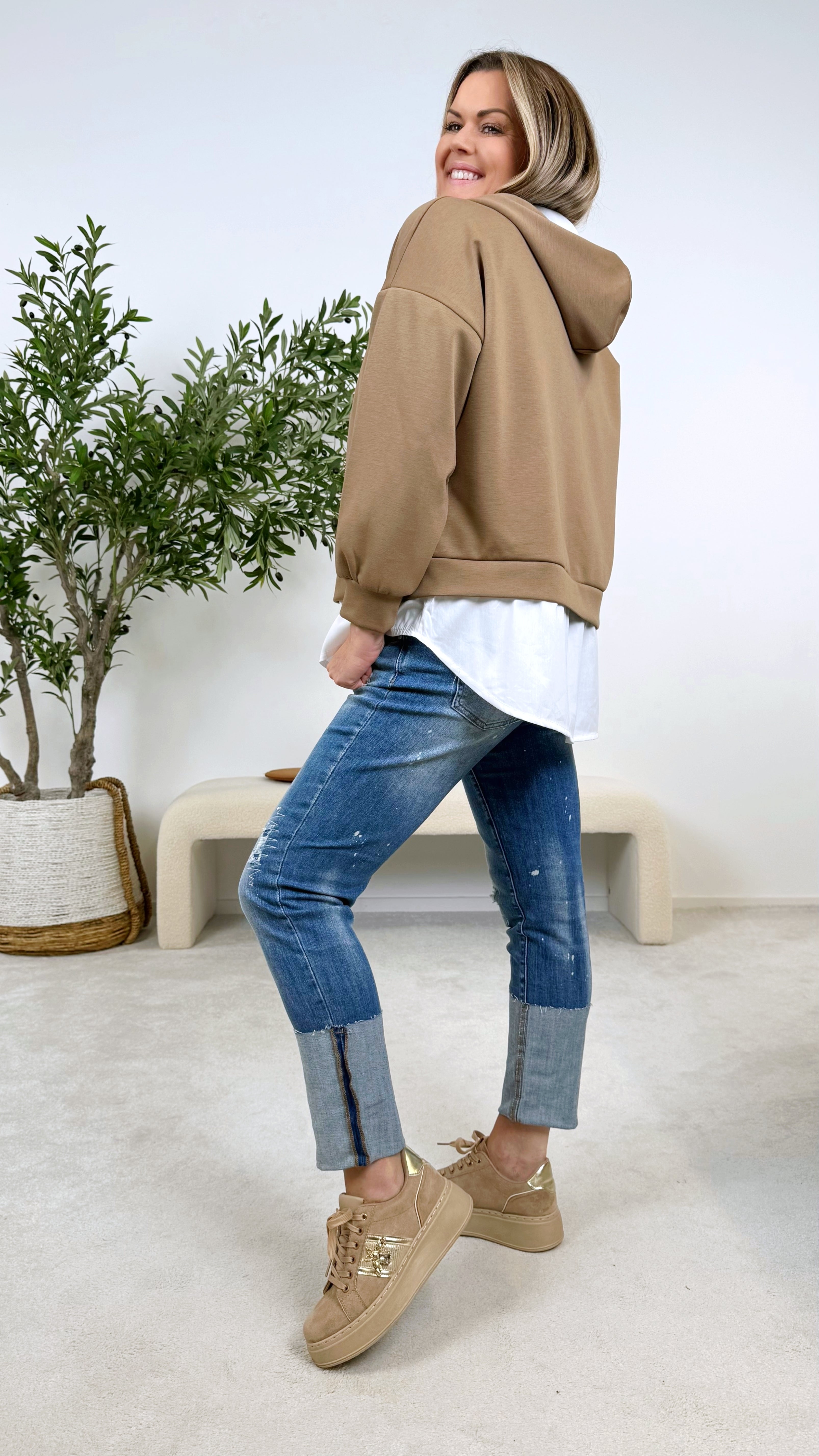 Sweatjacke Mix & Match *Camel*