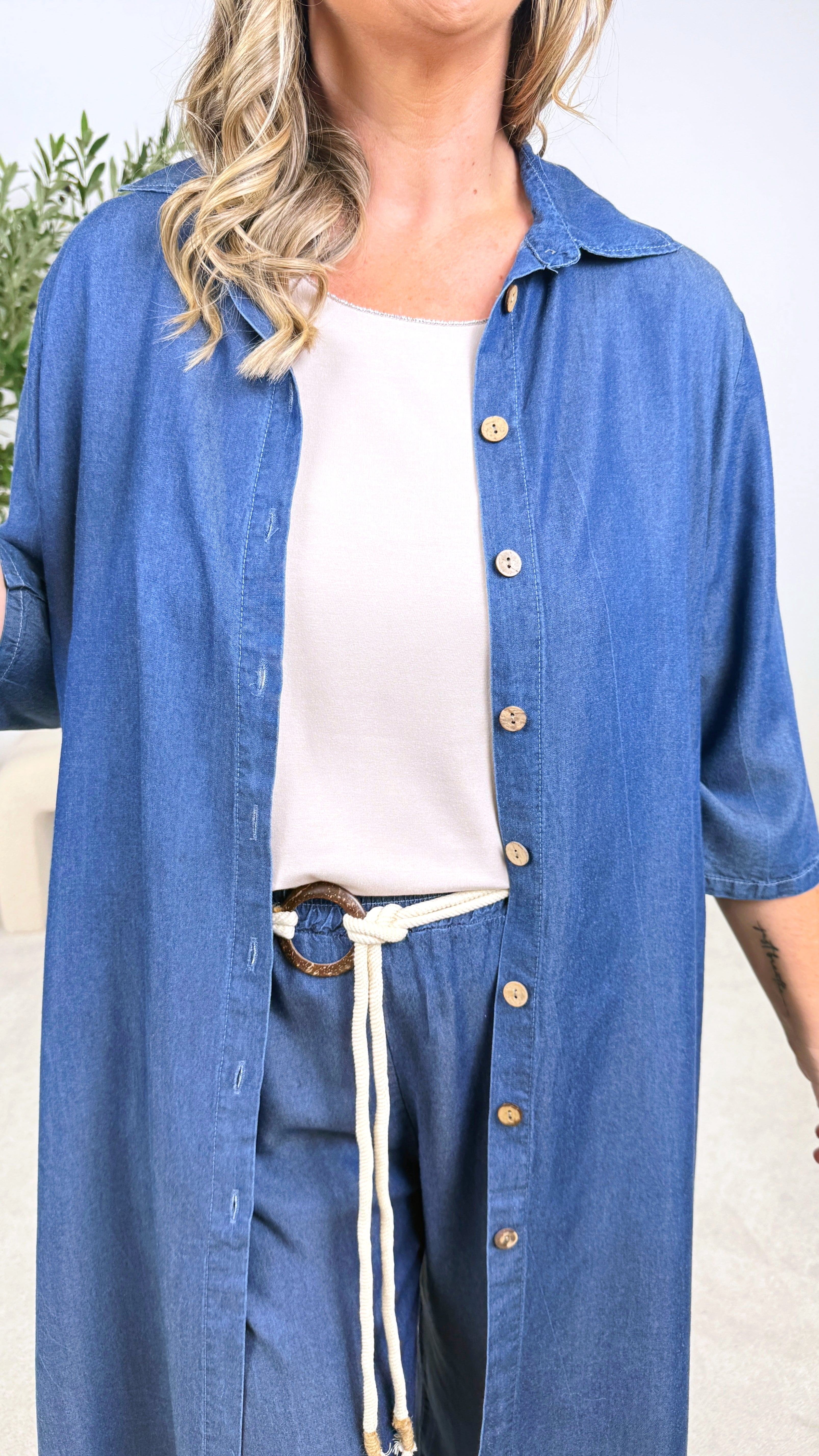 Culotte Hose Blue Script