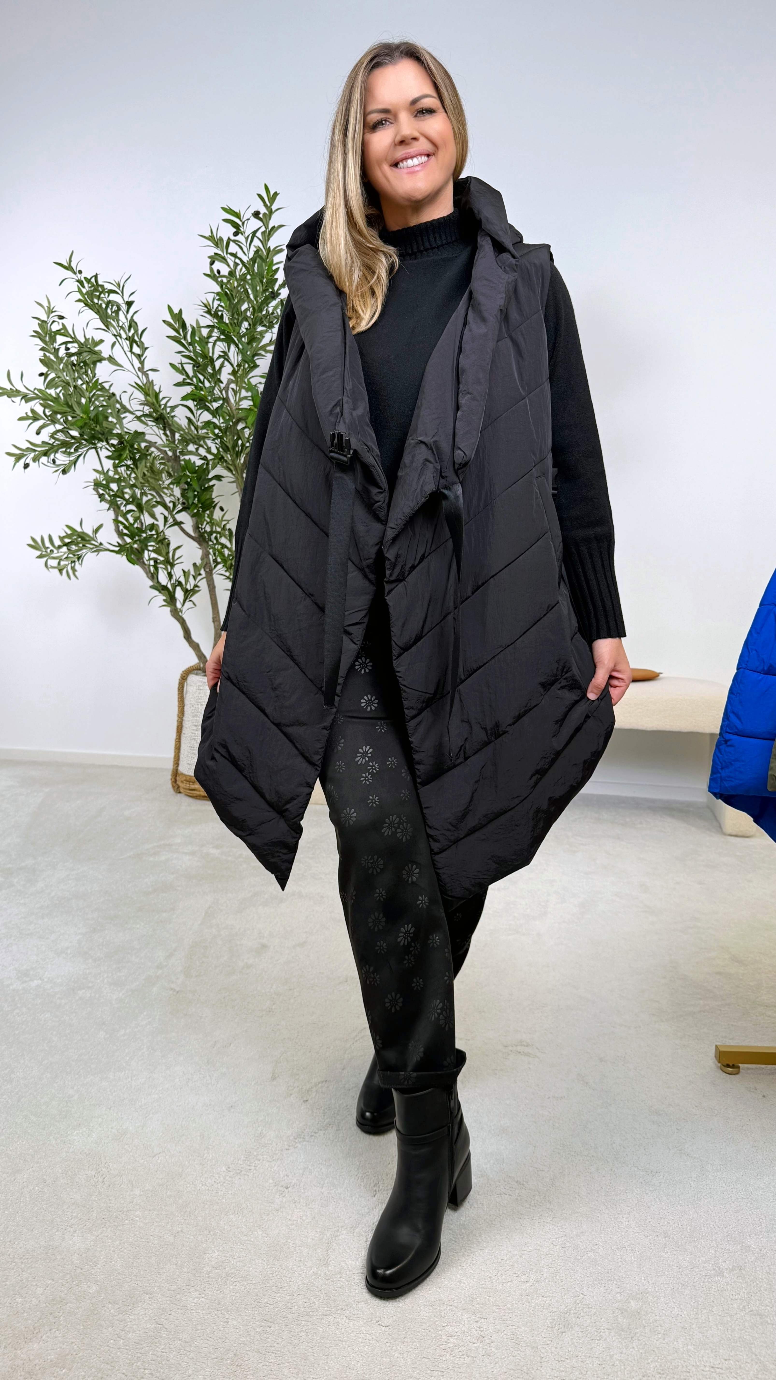 Steppweste Wrap & Warm *Schwarz*