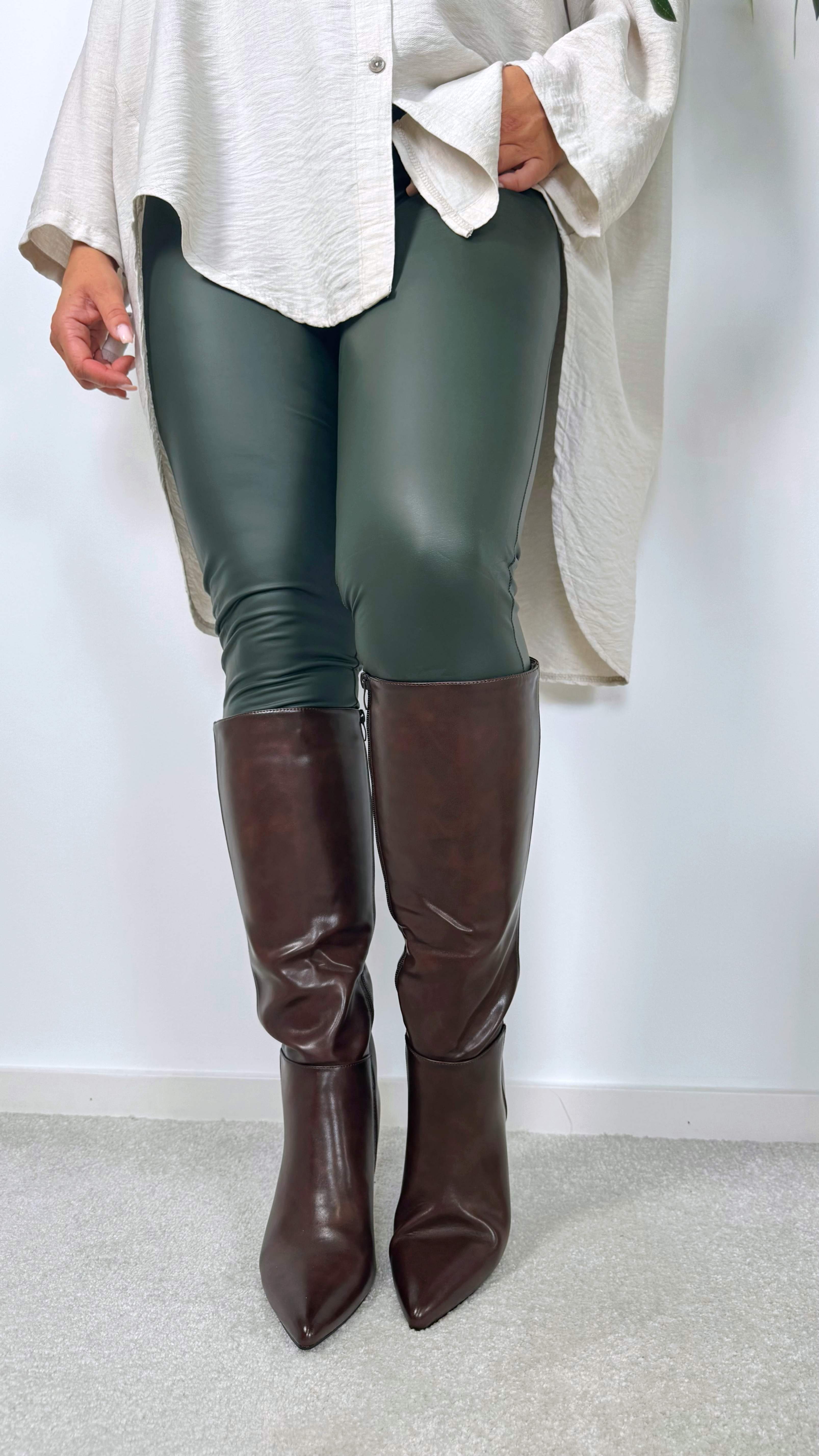 Leggings Leather Luxe *Khaki*
