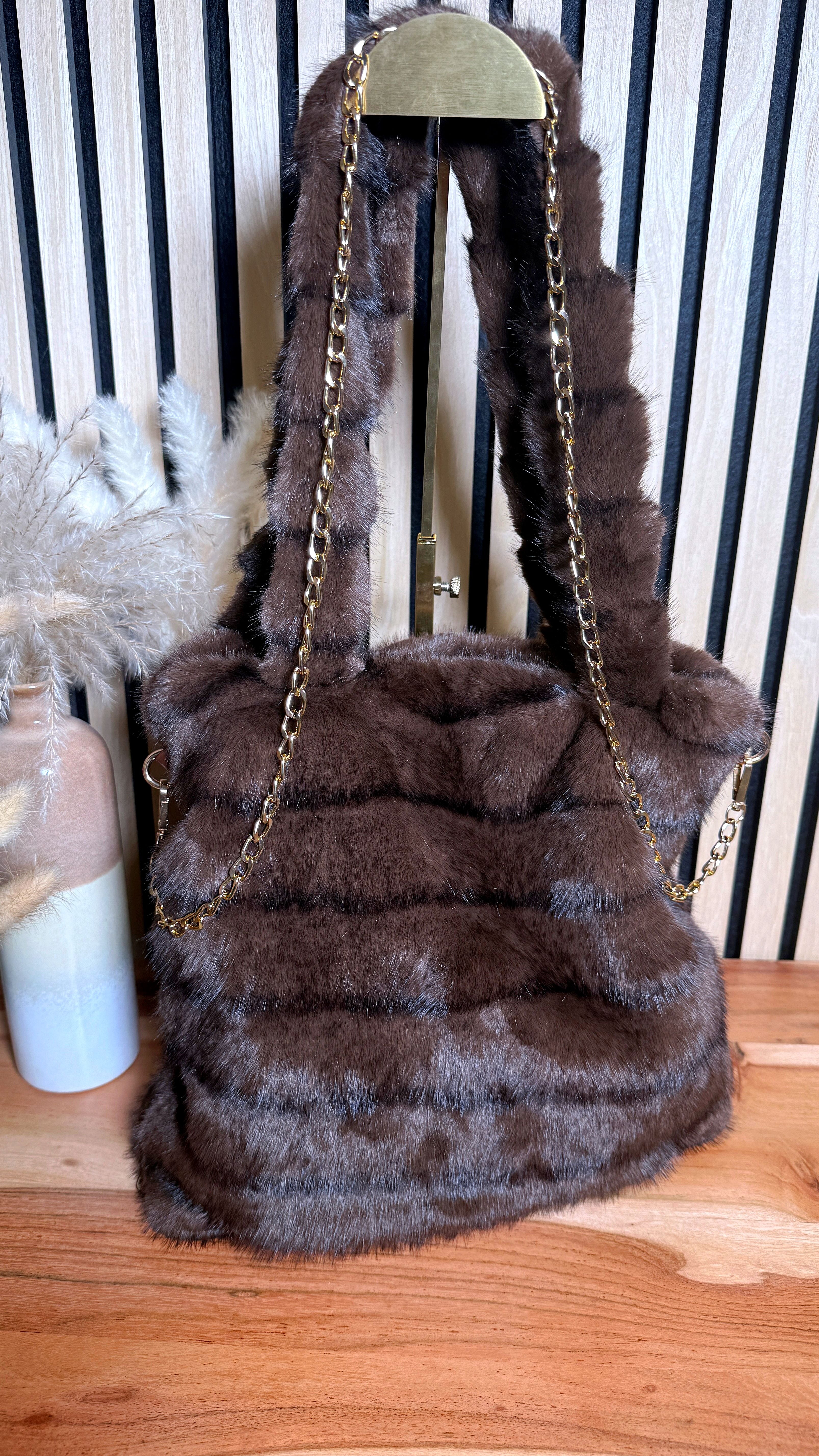 Tasche Glamour Fur *Schoko*