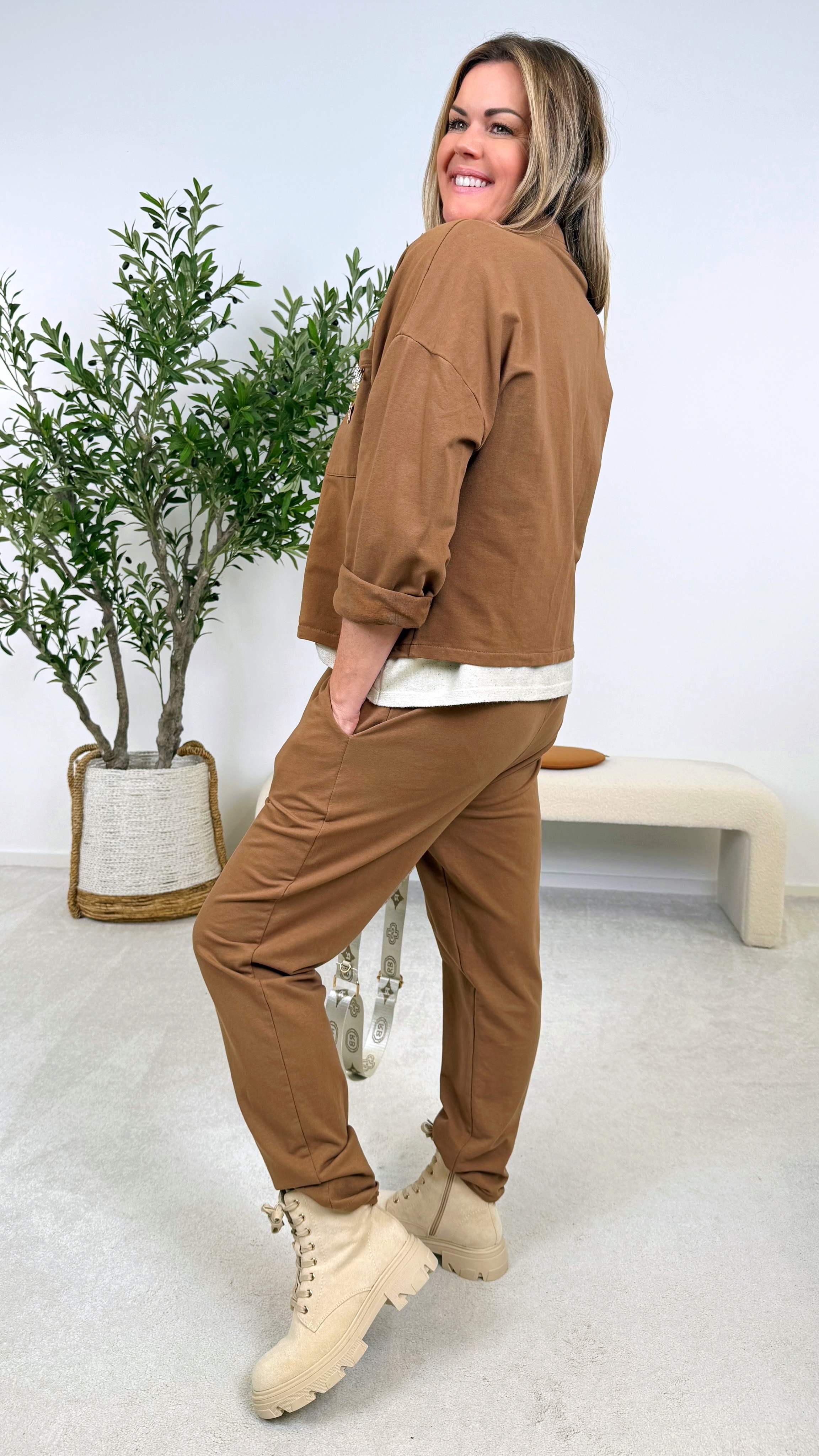 Dünne Sweatjacke Soft Tailor *Camel* - Power of Princess