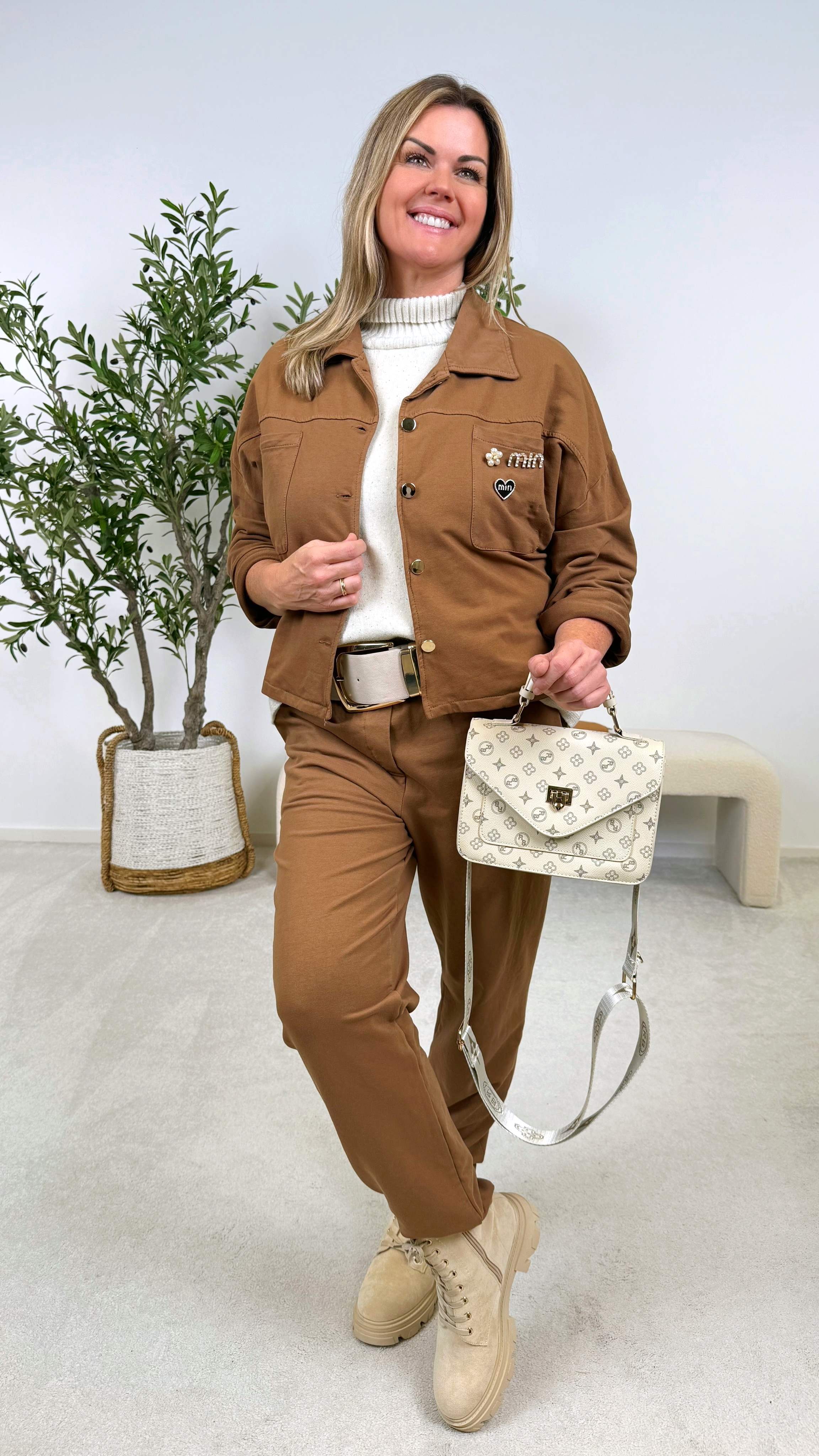 Dünne Sweatjacke Soft Tailor *Camel* - Power of Princess