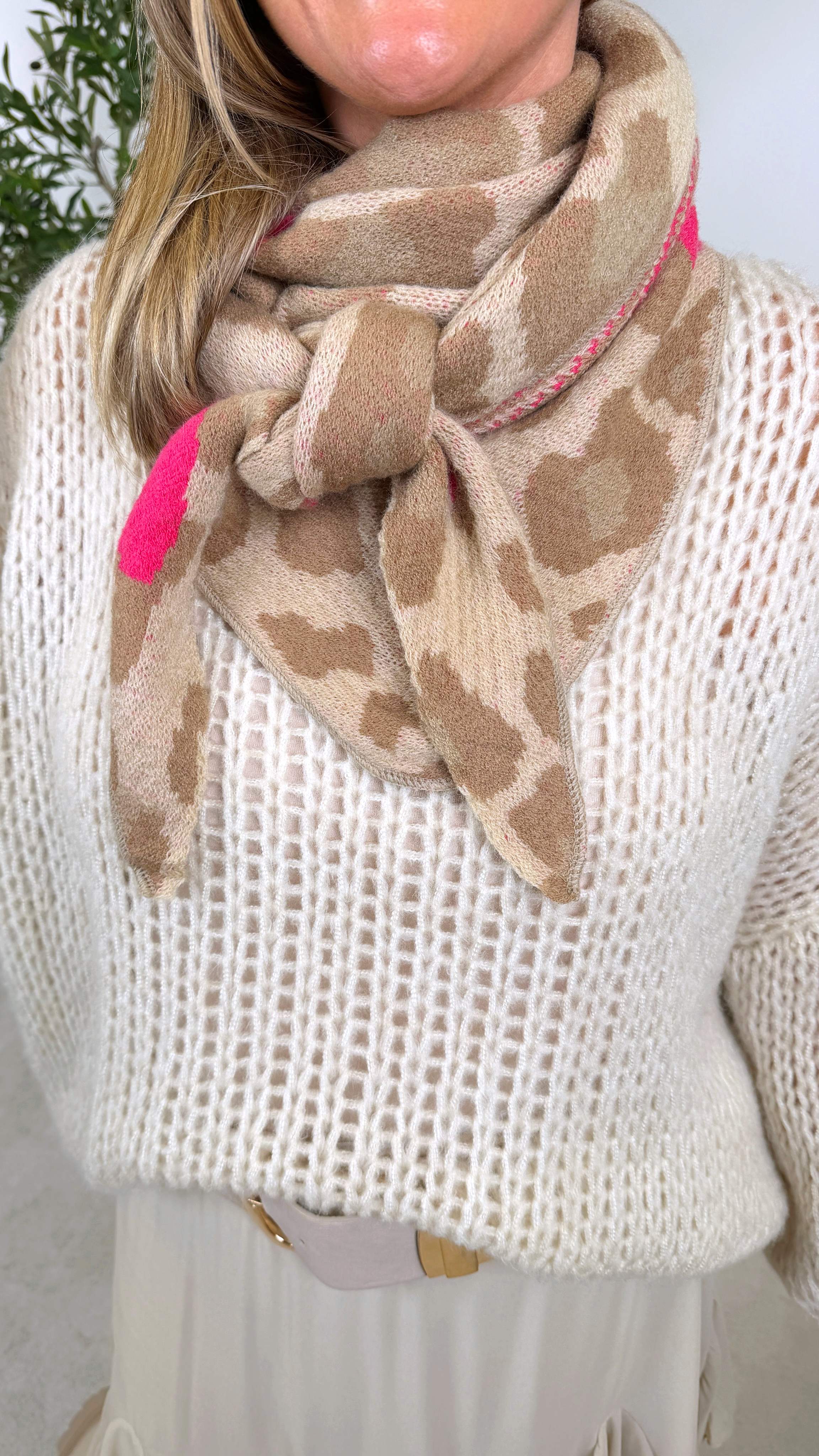 Dreieckschal Leo with Pink Heart *Beige* - Power of Princess