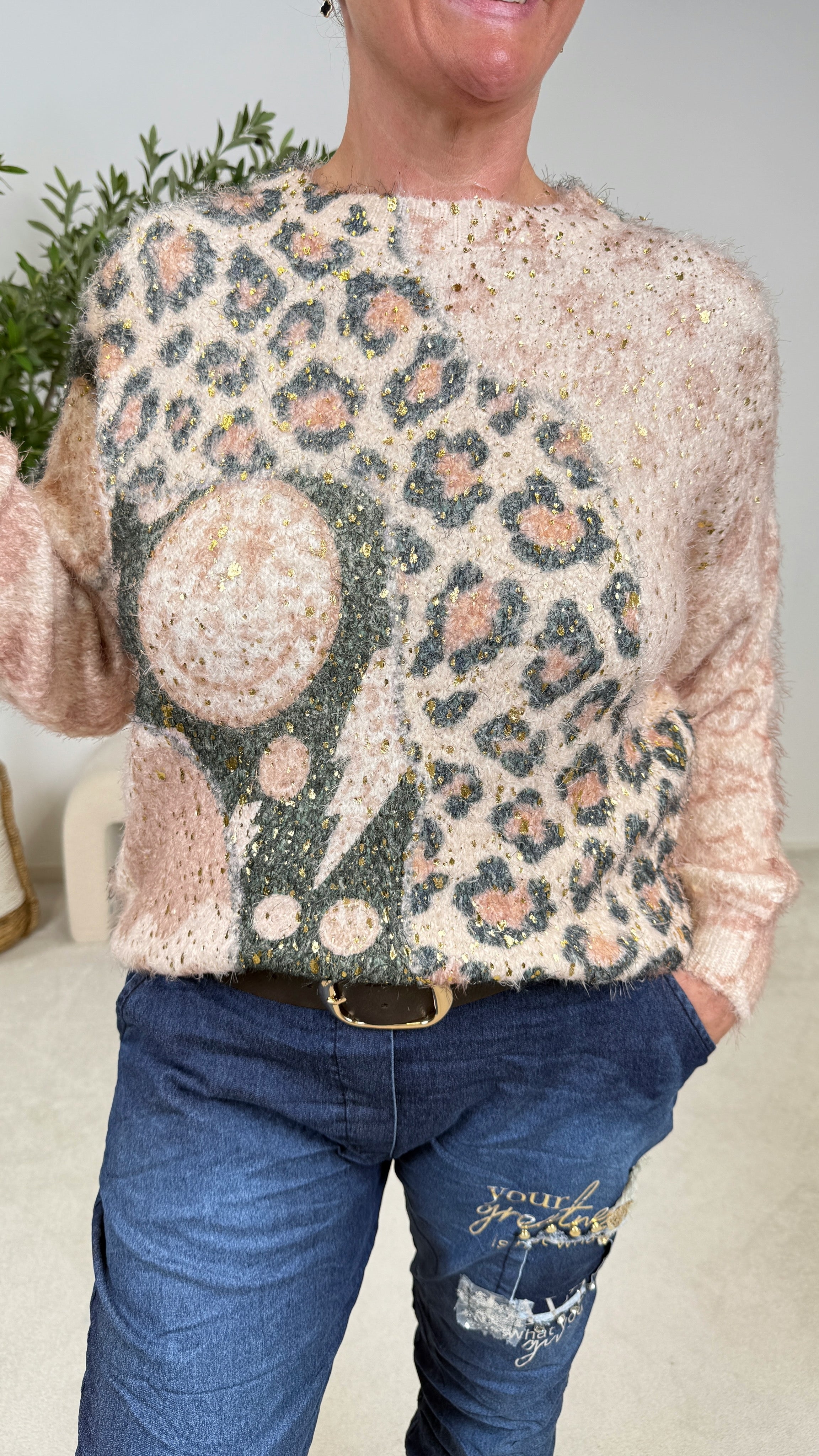 Pullover Sparkle Panther *Beige*