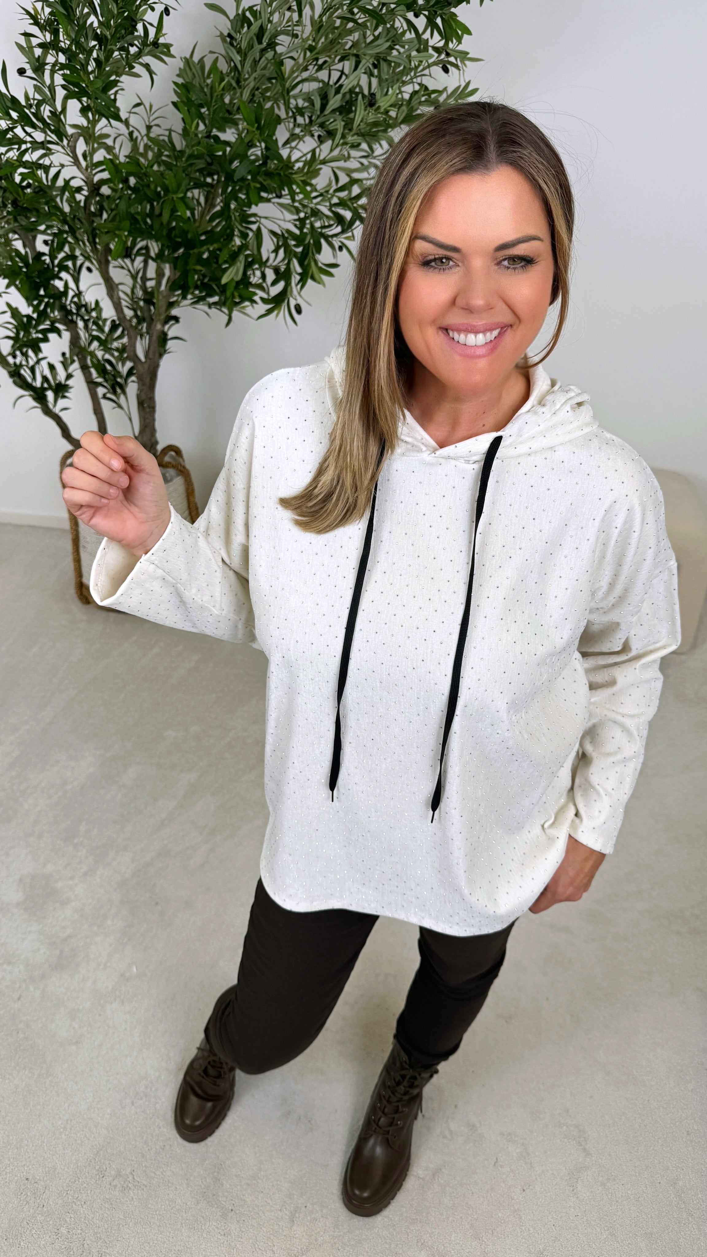 Hoodie Glitz Queen *Weiß*