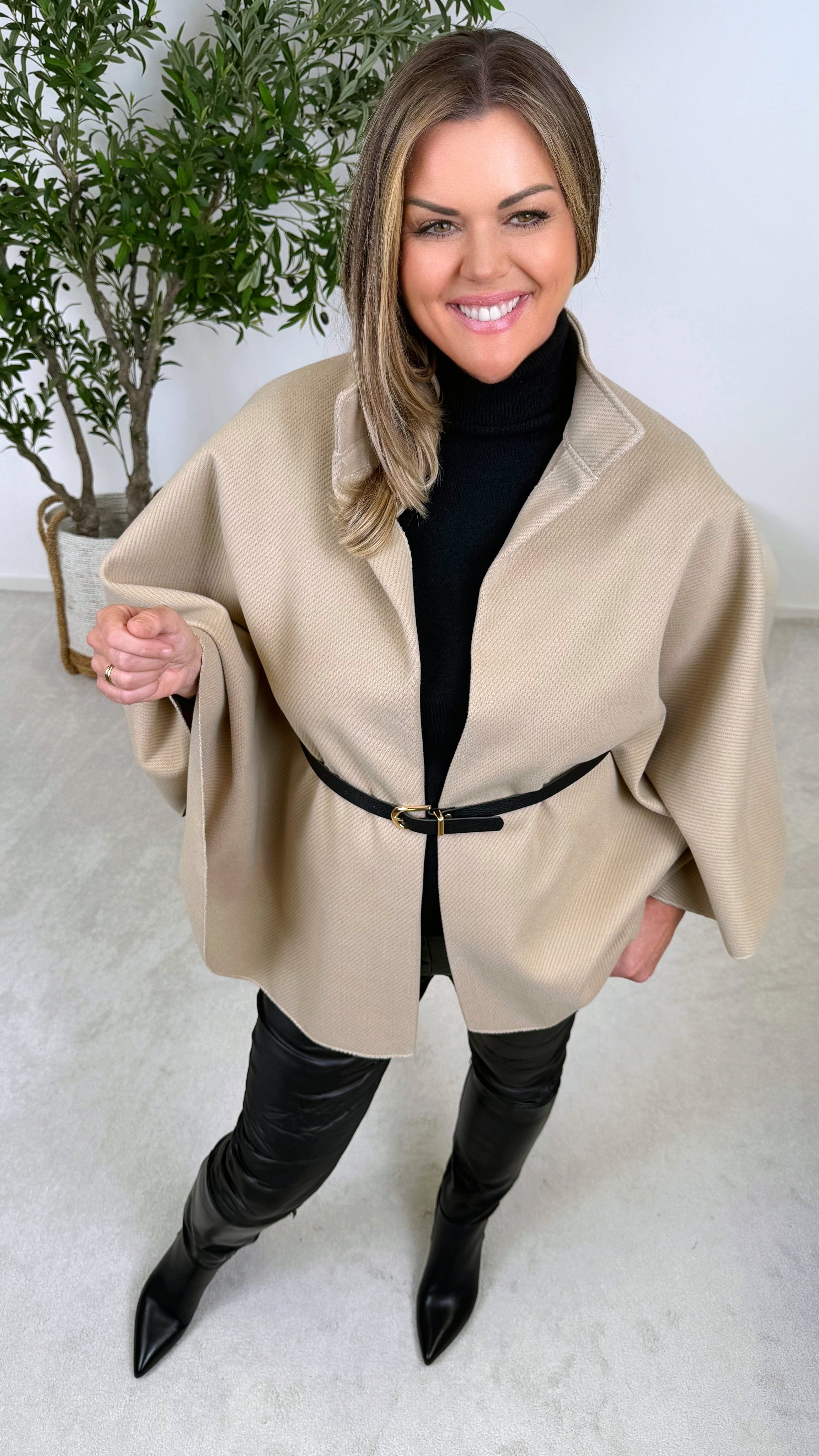 Poncho Autumn Hour *Camel-Hell*