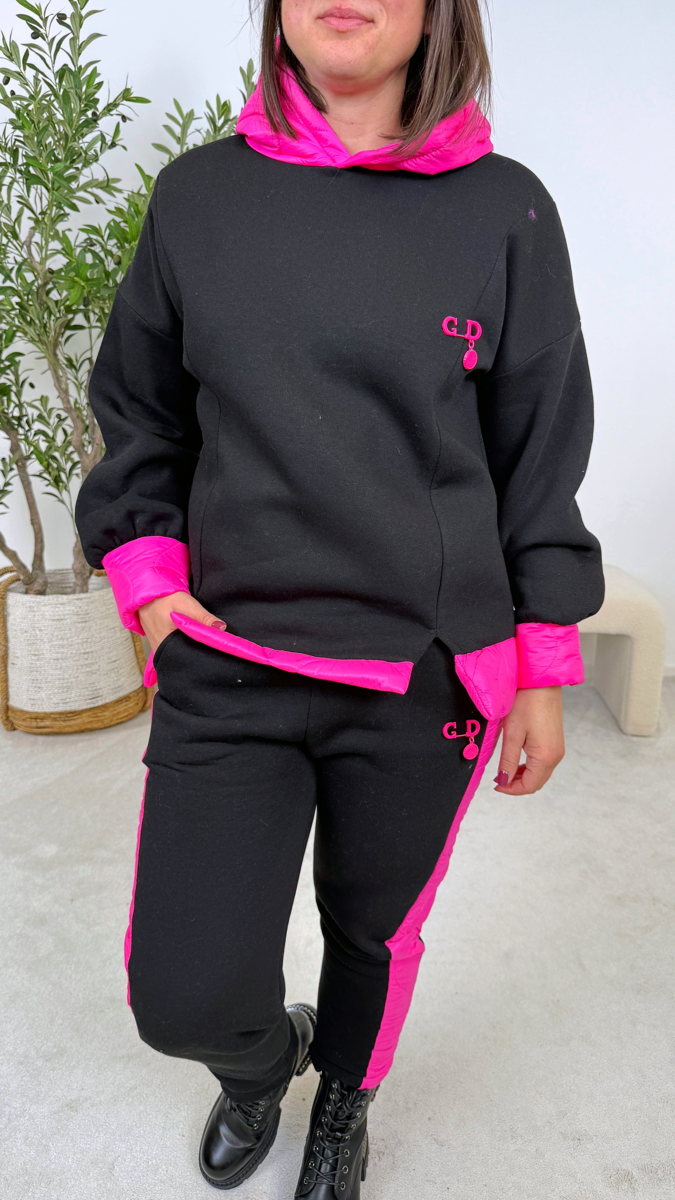 Hoodie Puffer Track *Schwarz*