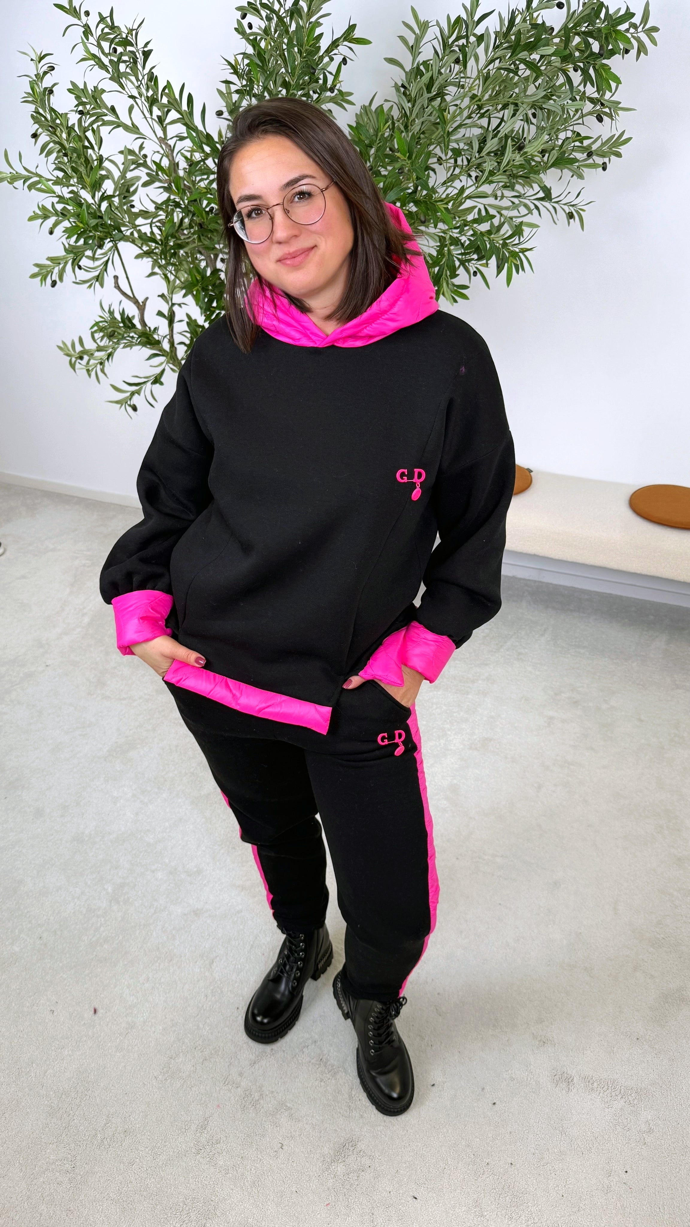 Hoodie Puffer Track *Schwarz*