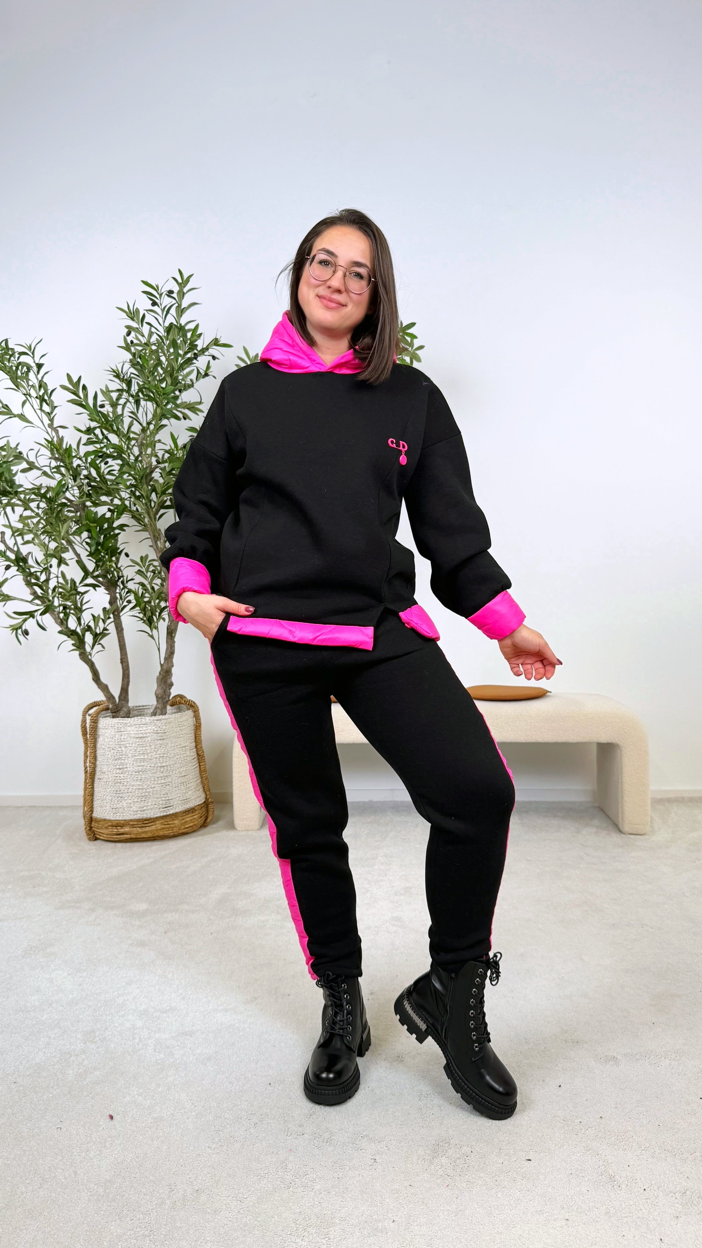 Hoodie Puffer Track *Schwarz*