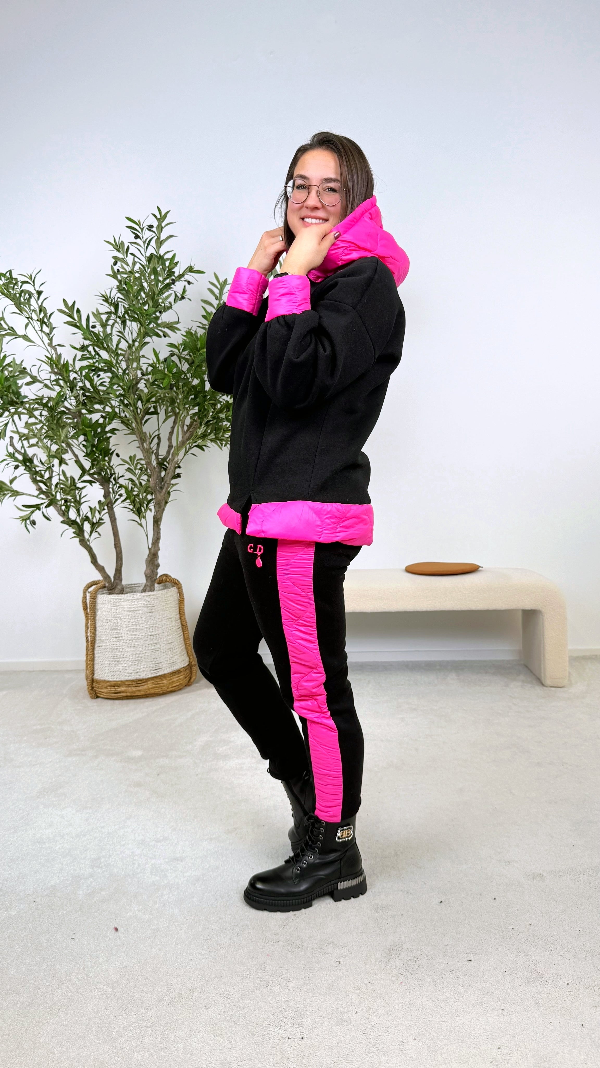 Hoodie Puffer Track *Schwarz*