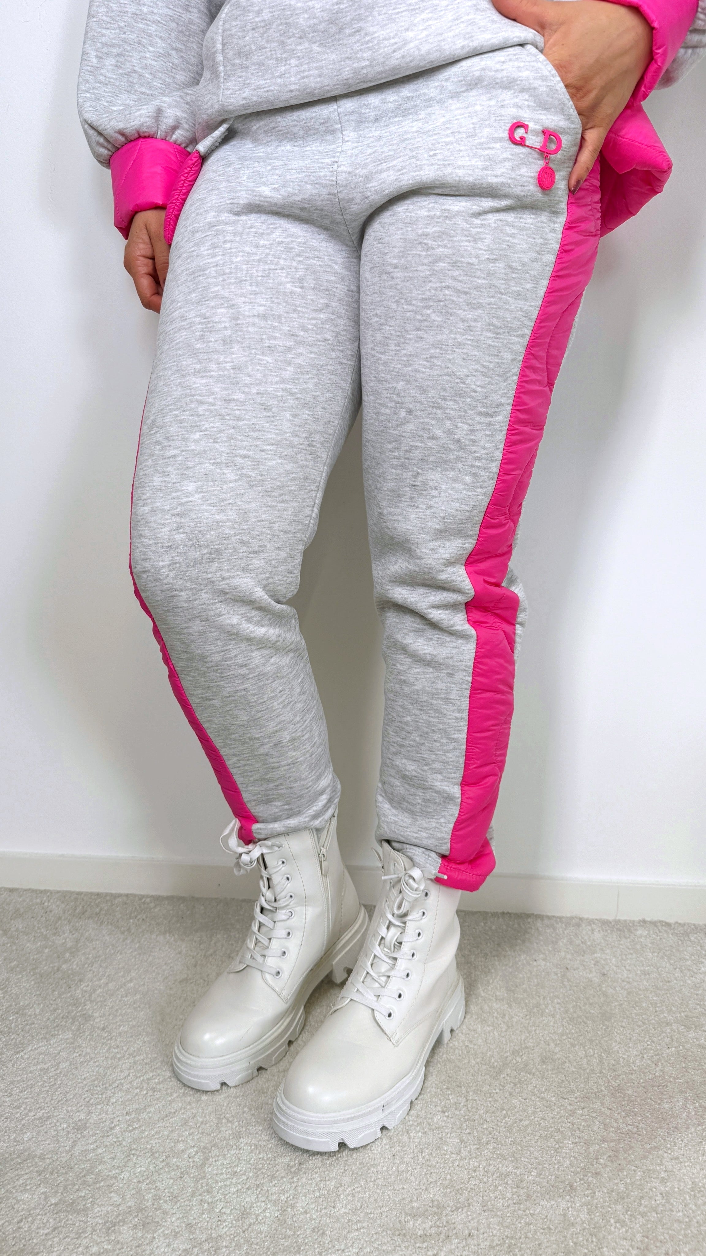 Sweathose Puffer Track *Hellgrau*