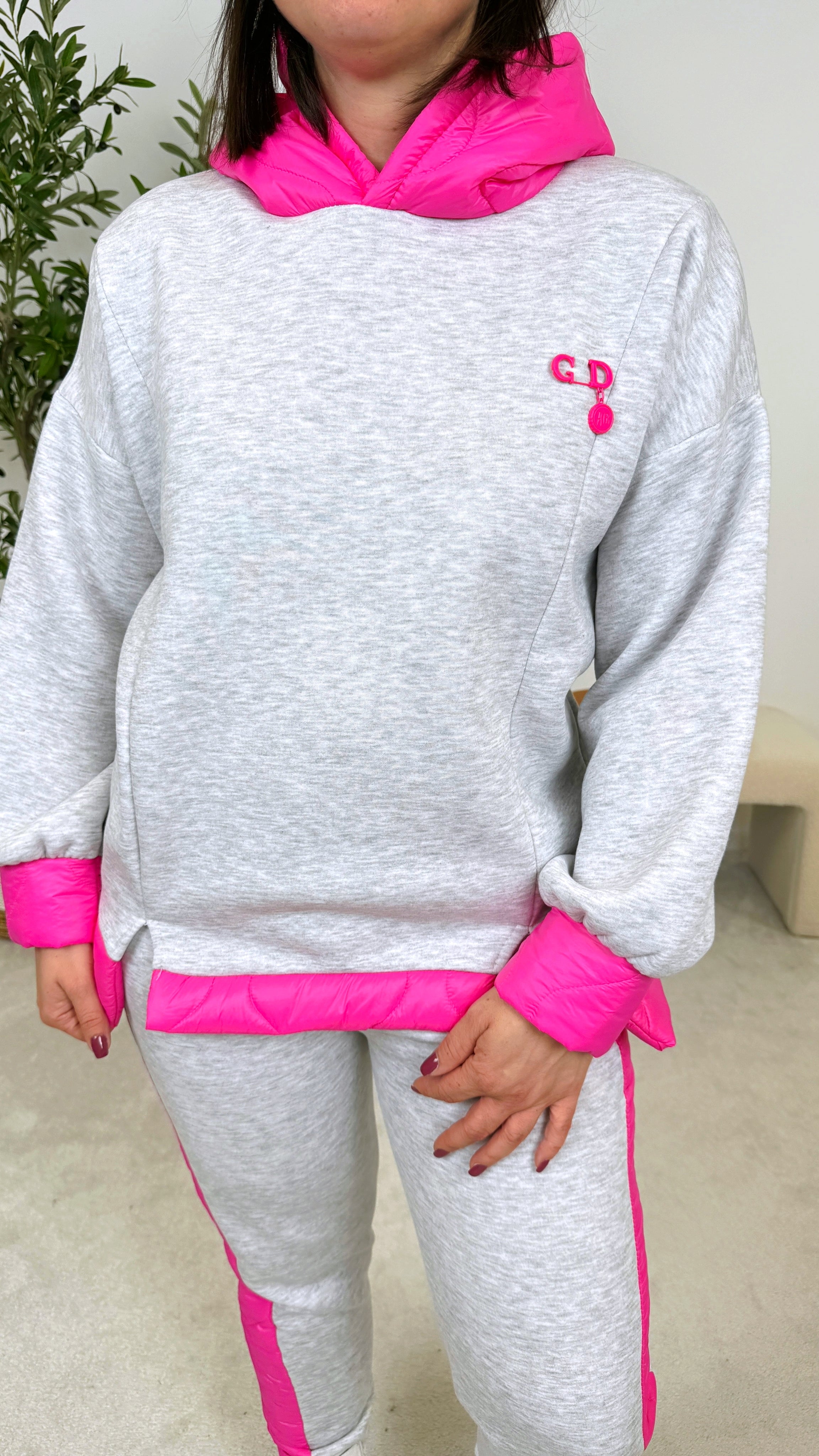 Hoodie Puffer Track *Hellgrau*