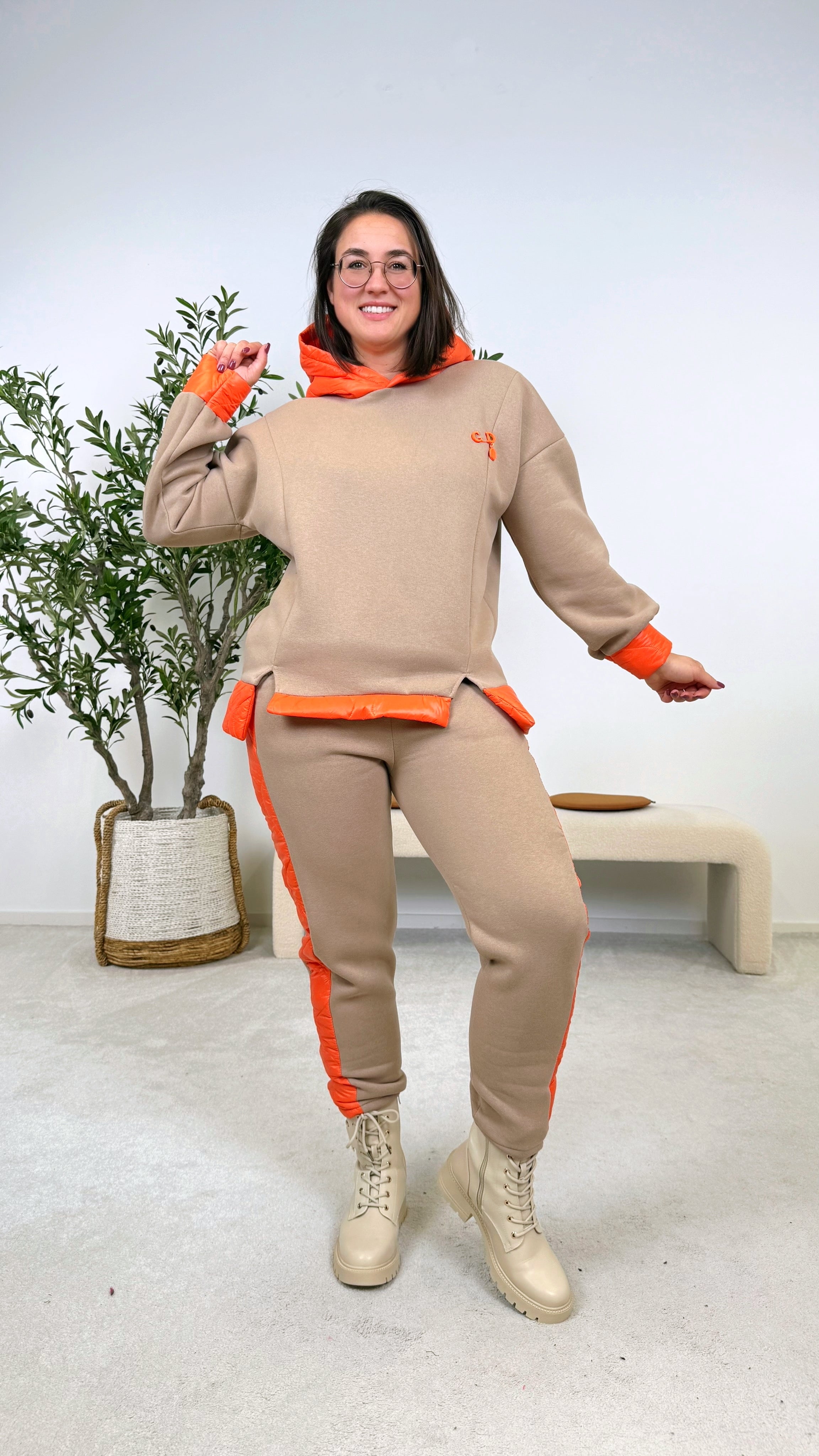 Hoodie Puffer Track *Camel-Hell*