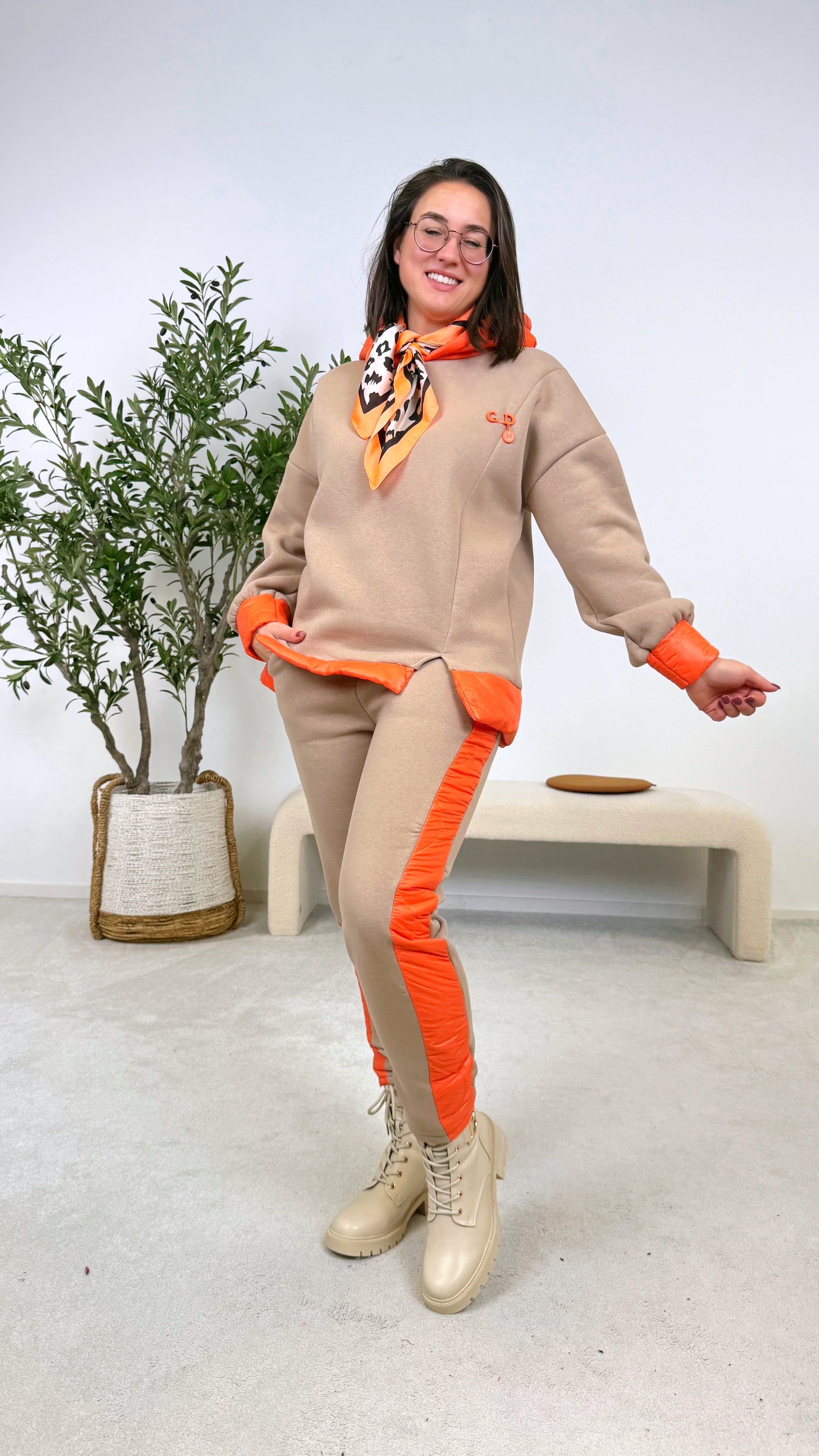 Hoodie Puffer Track *Camel-Hell*