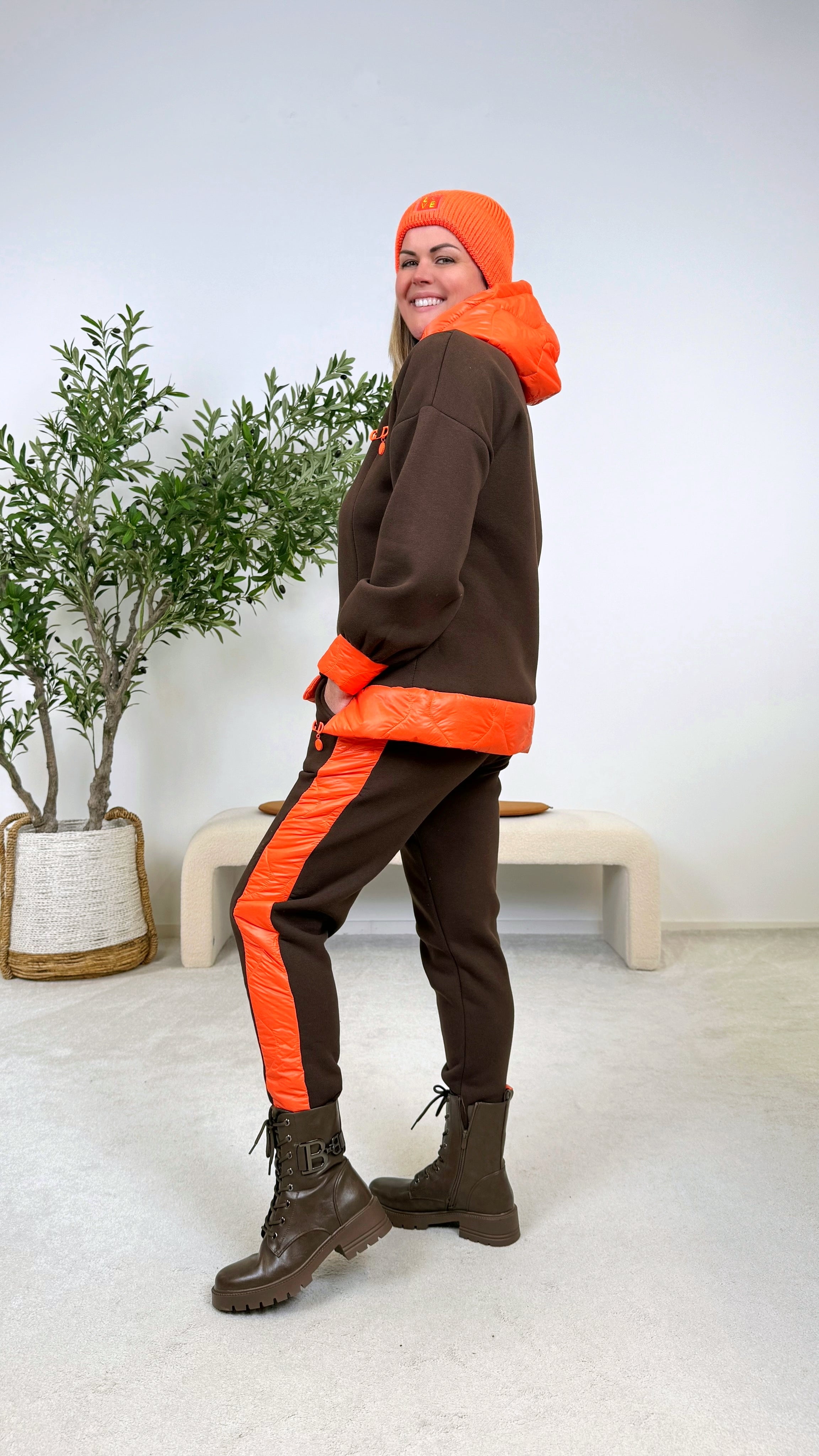 Hoodie Puffer Track *Schoko*