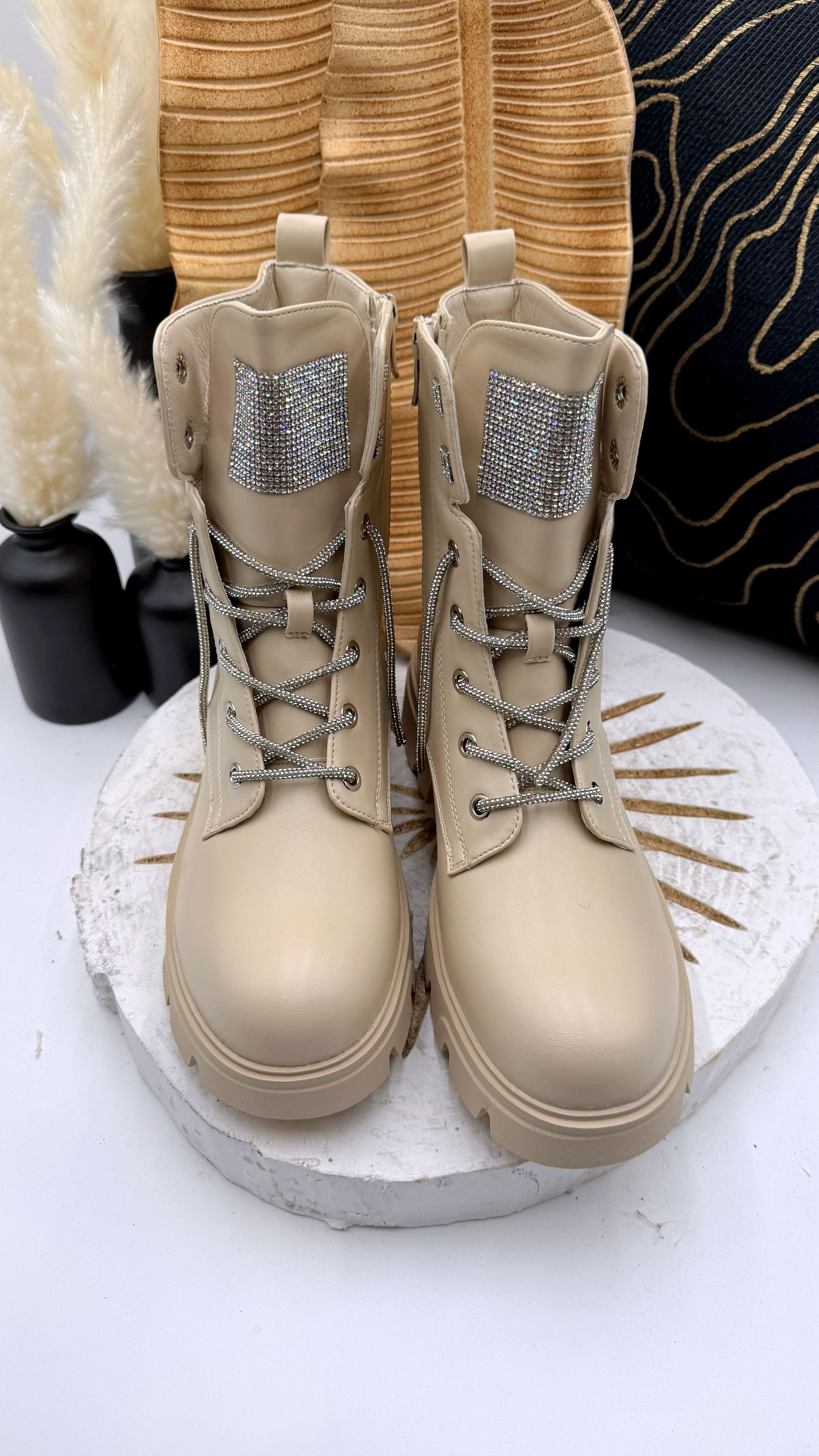Boots Glitter Cords *Beige*