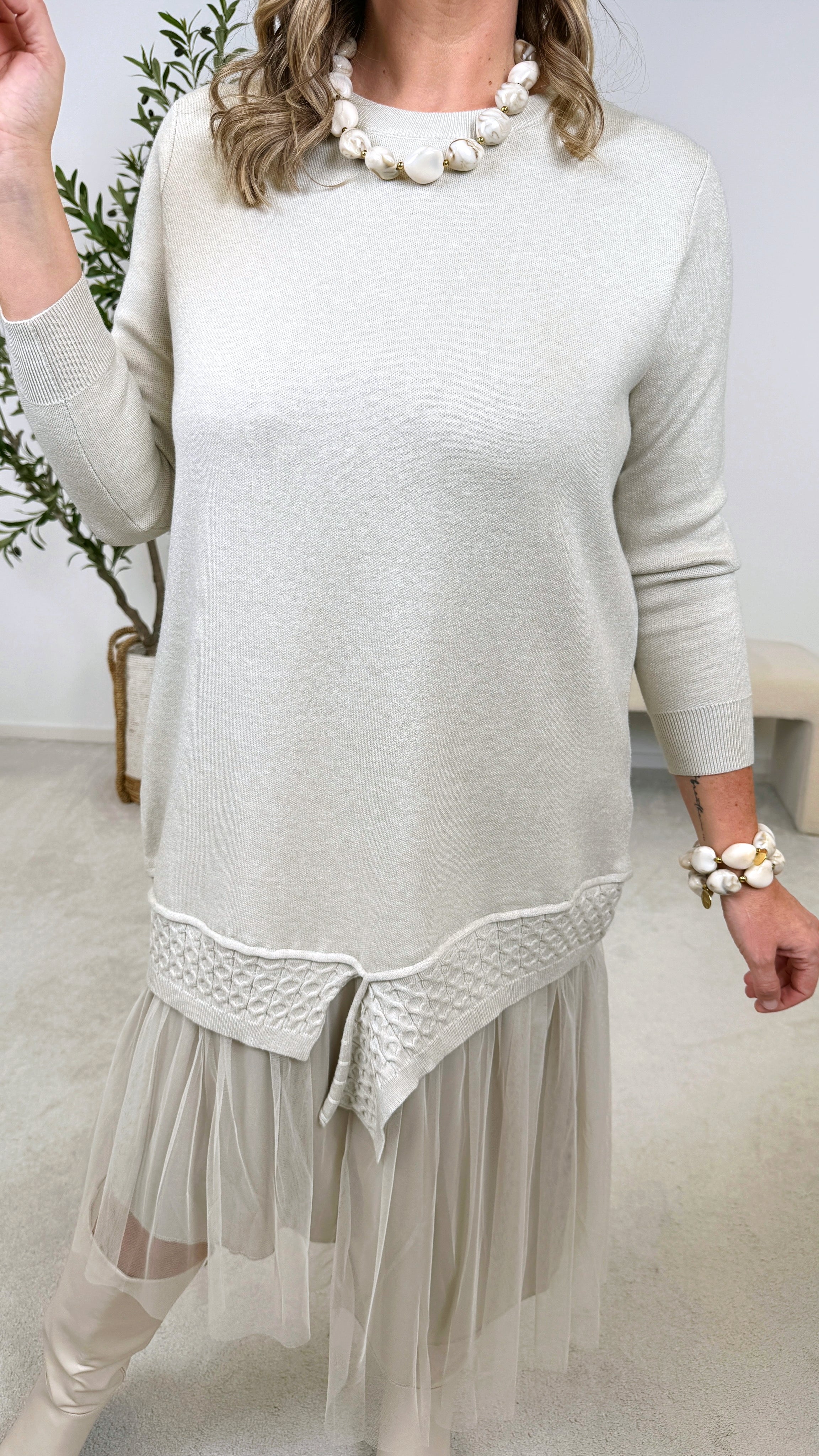 Kleid Tulle Whisper *Beige* US-3116