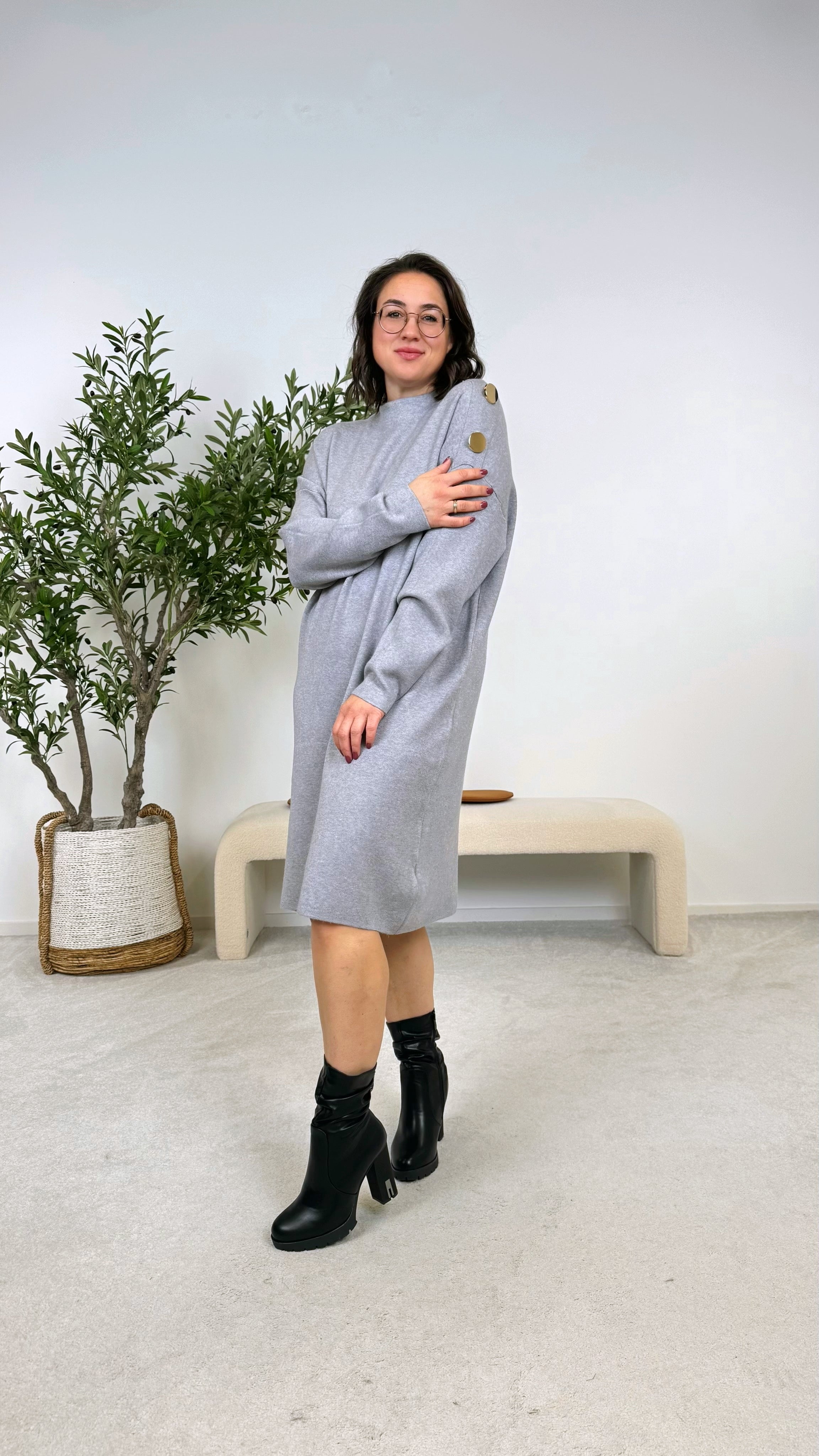 Strickkleid Nora Gold *Grau* Z087