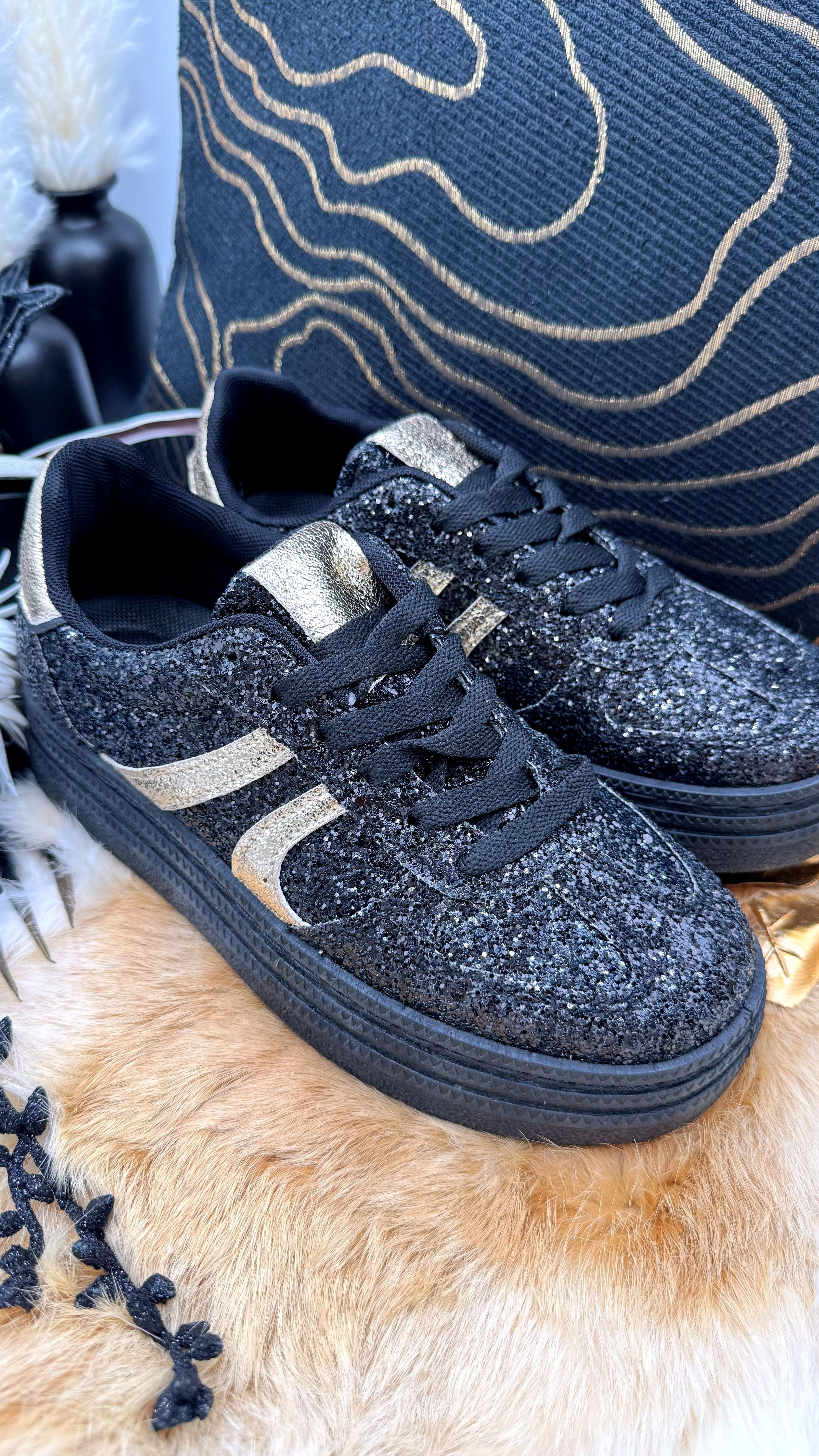 Sneaker Power Glitter *Schwarz*