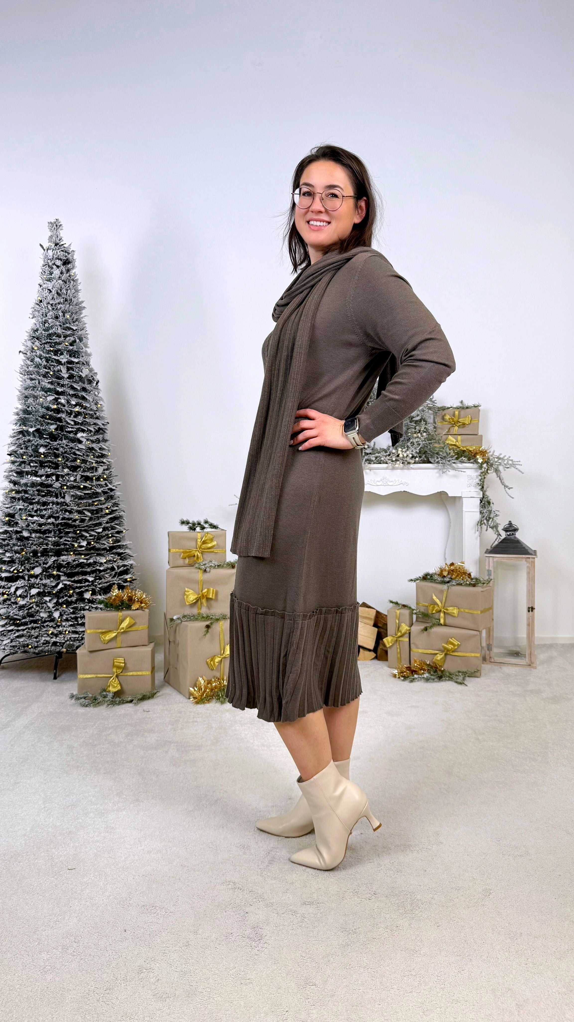 Strickkleid Timeless Duo *Taupe* H8359