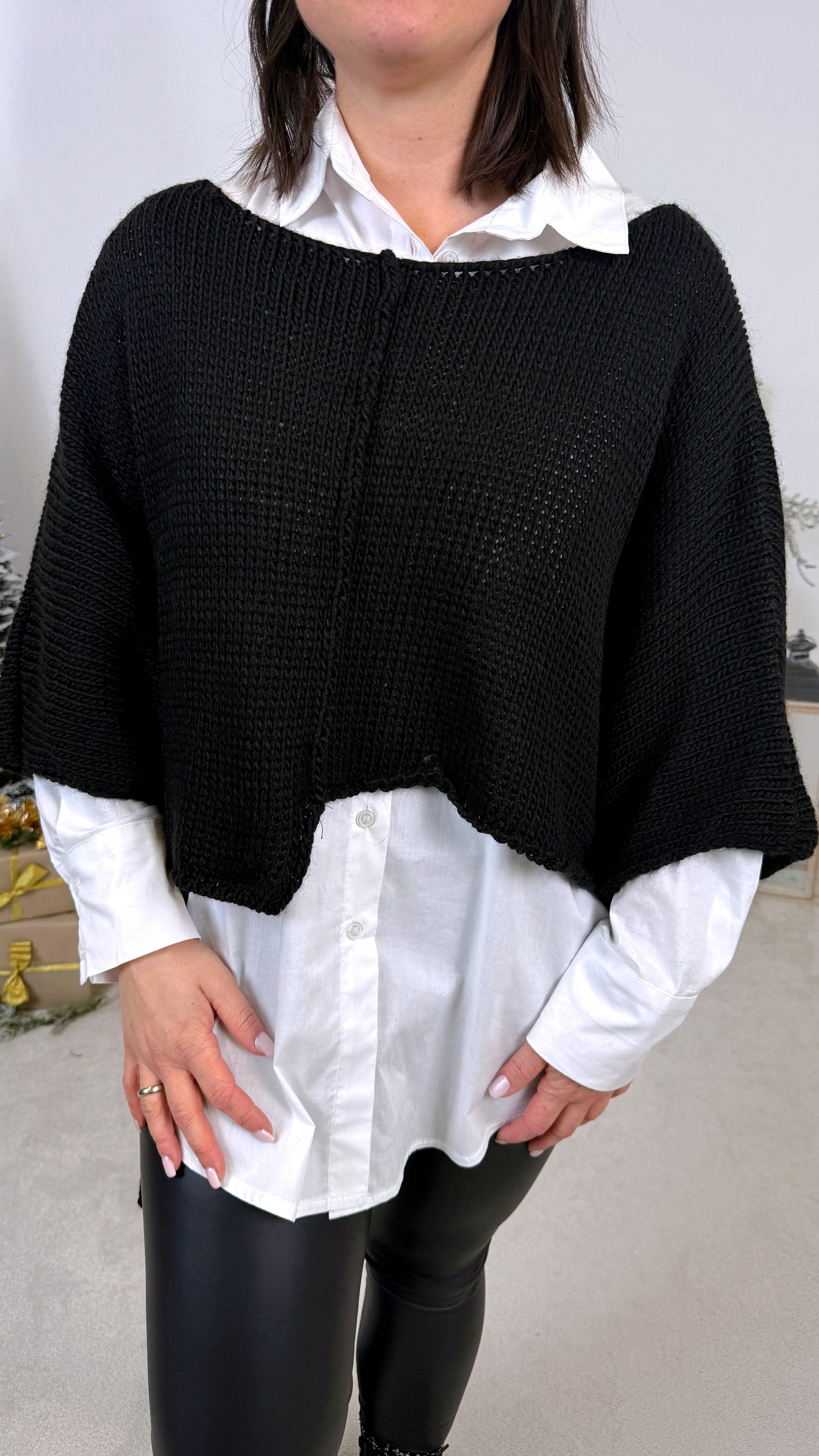 Pullover Cross Knit *Schwarz*