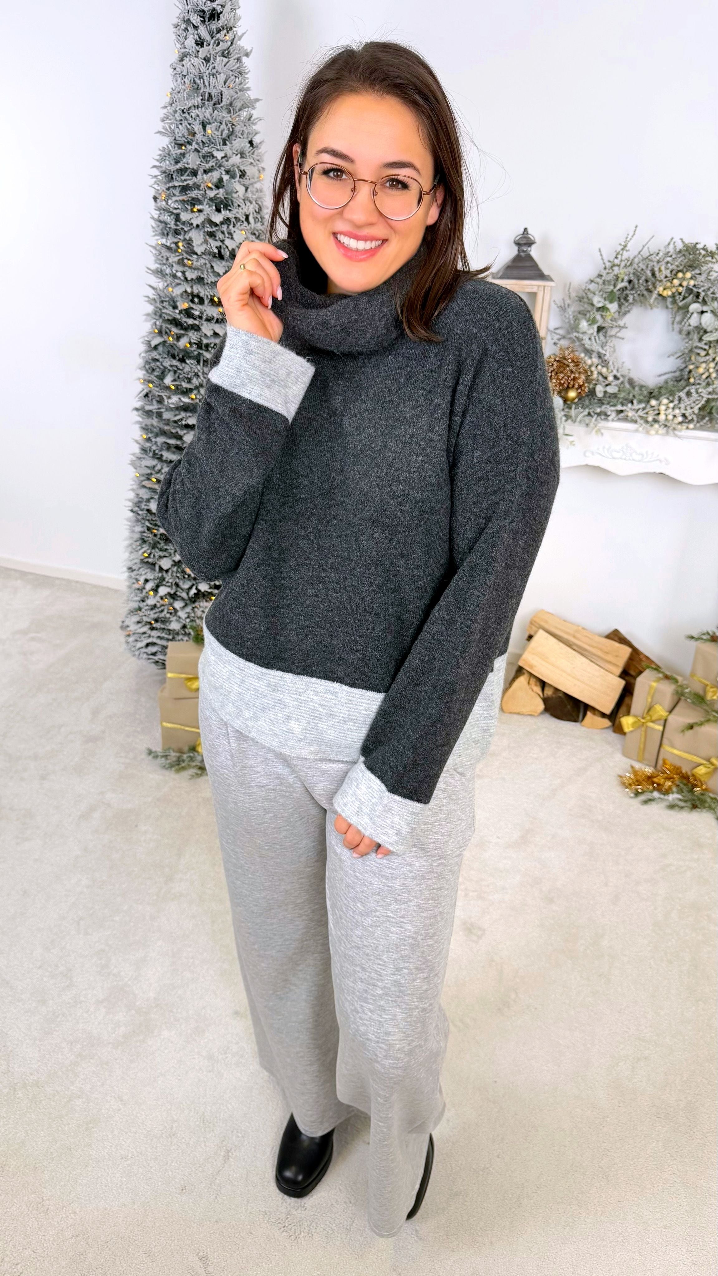 Rollkragenpullover Autumn Tale *Dunkelgrau* SH-8509