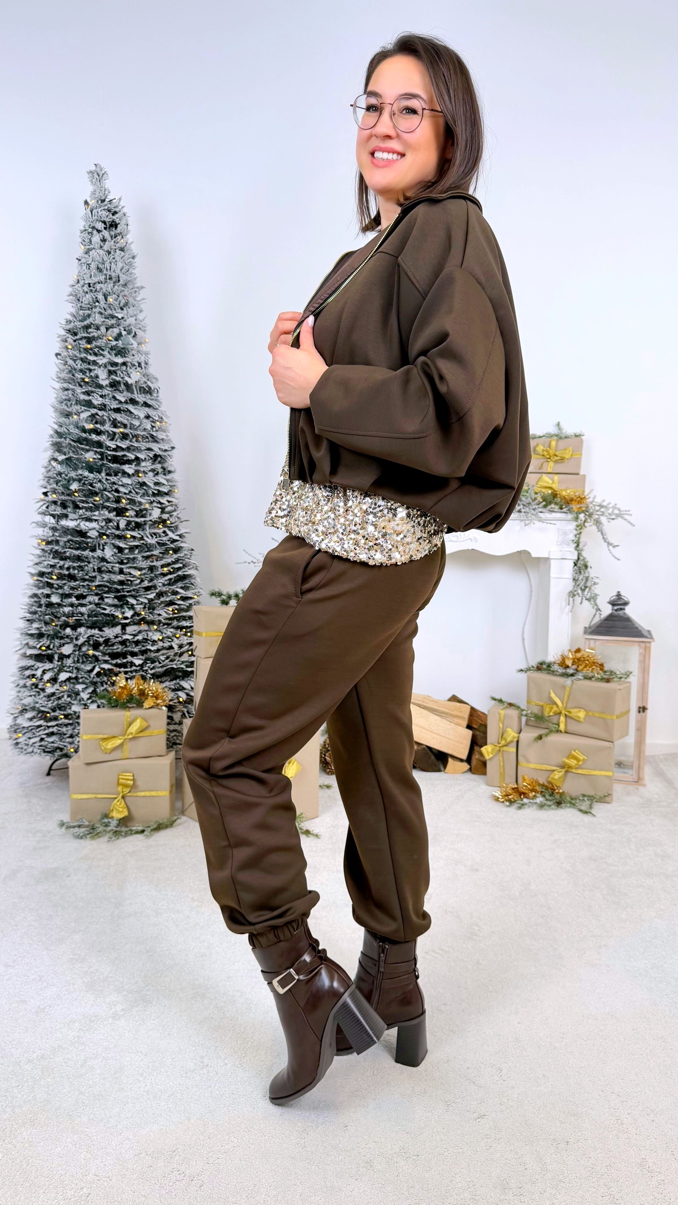 Sweatjacke Double Impact *Schoko*