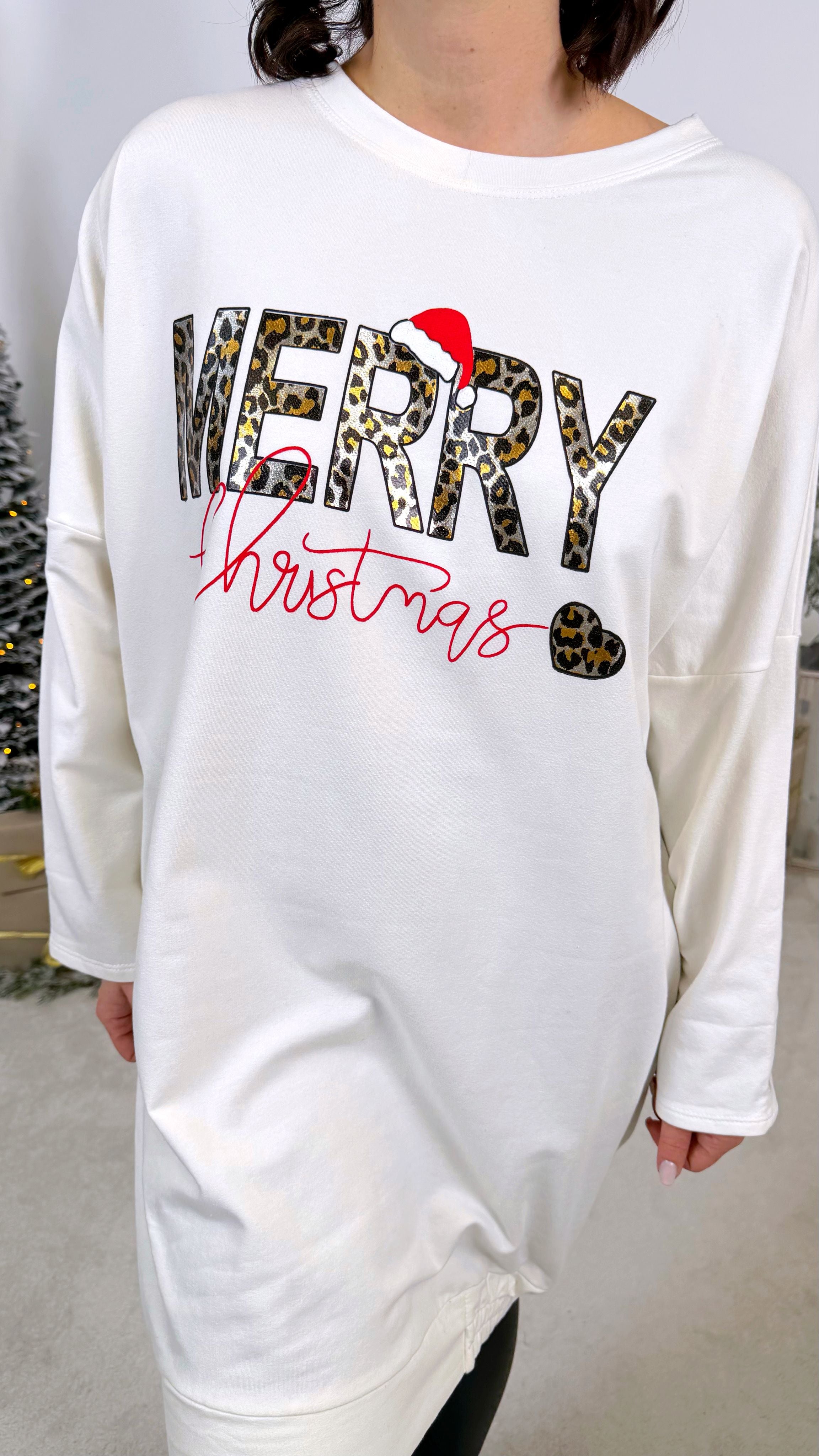 Long-Pullover Wild Santa *Weiß*
