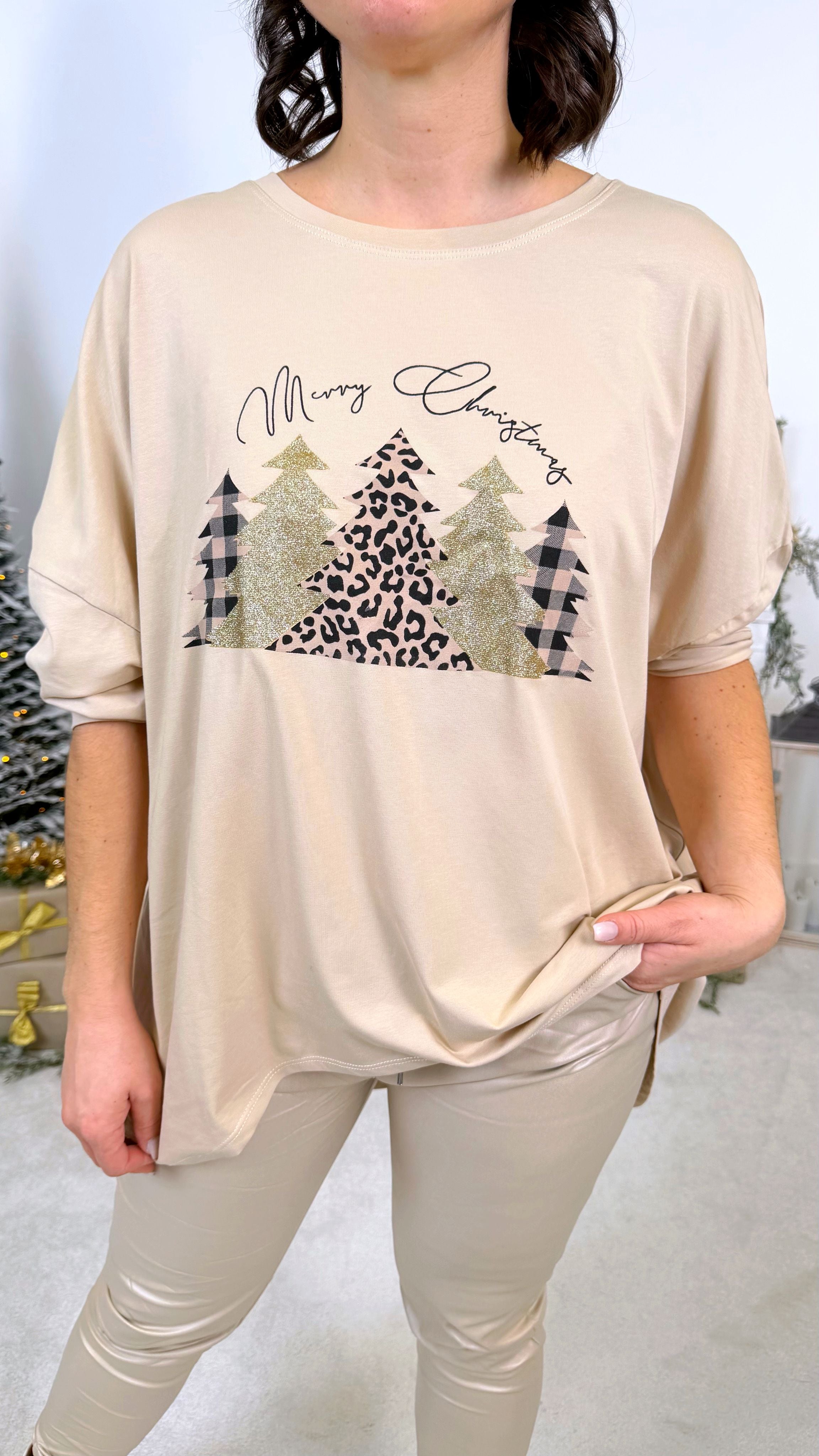 Langarmshirt Different Christmas Tree *Beige*