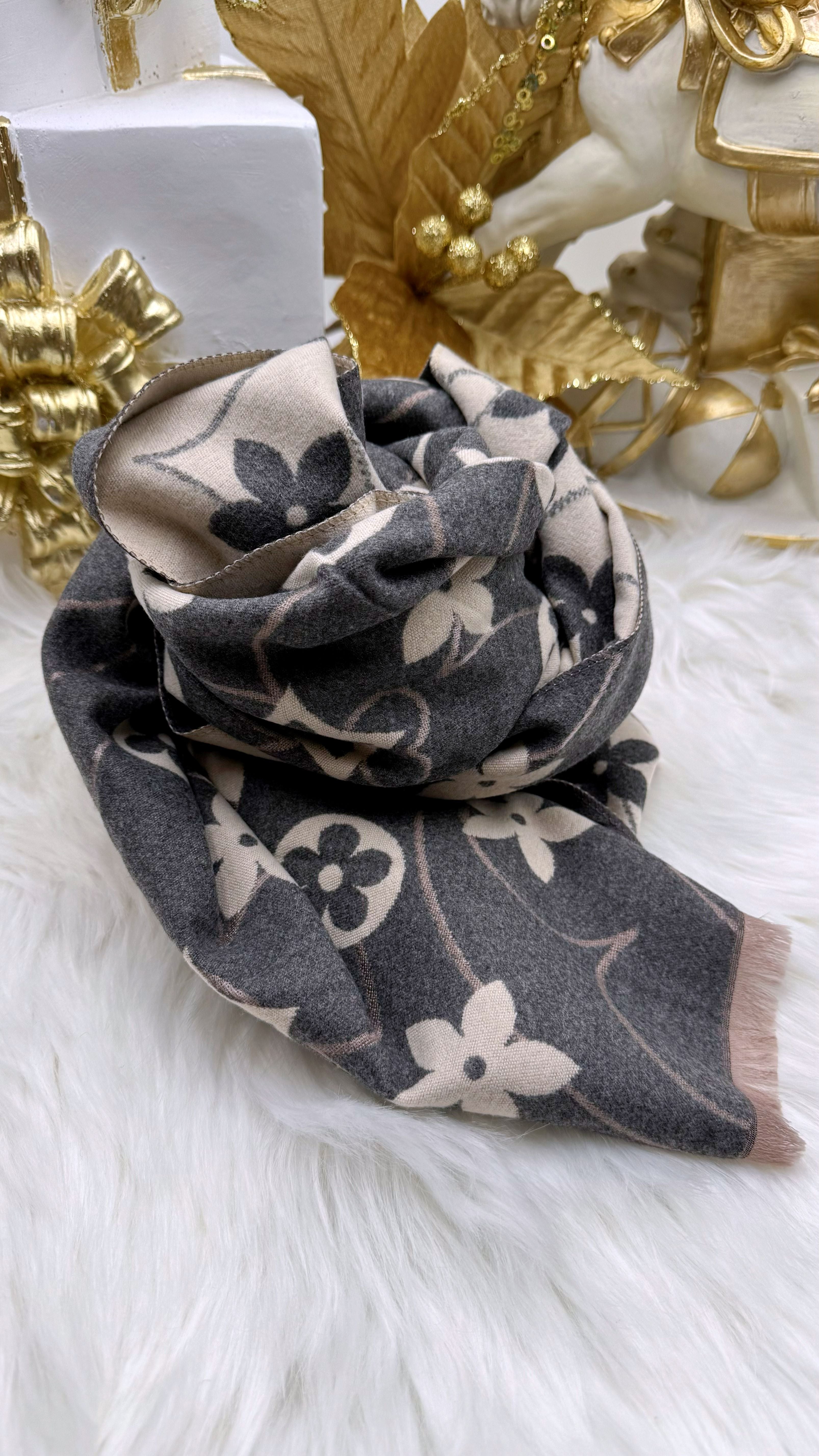 Schal Autumn Flower *Grau/Creme*