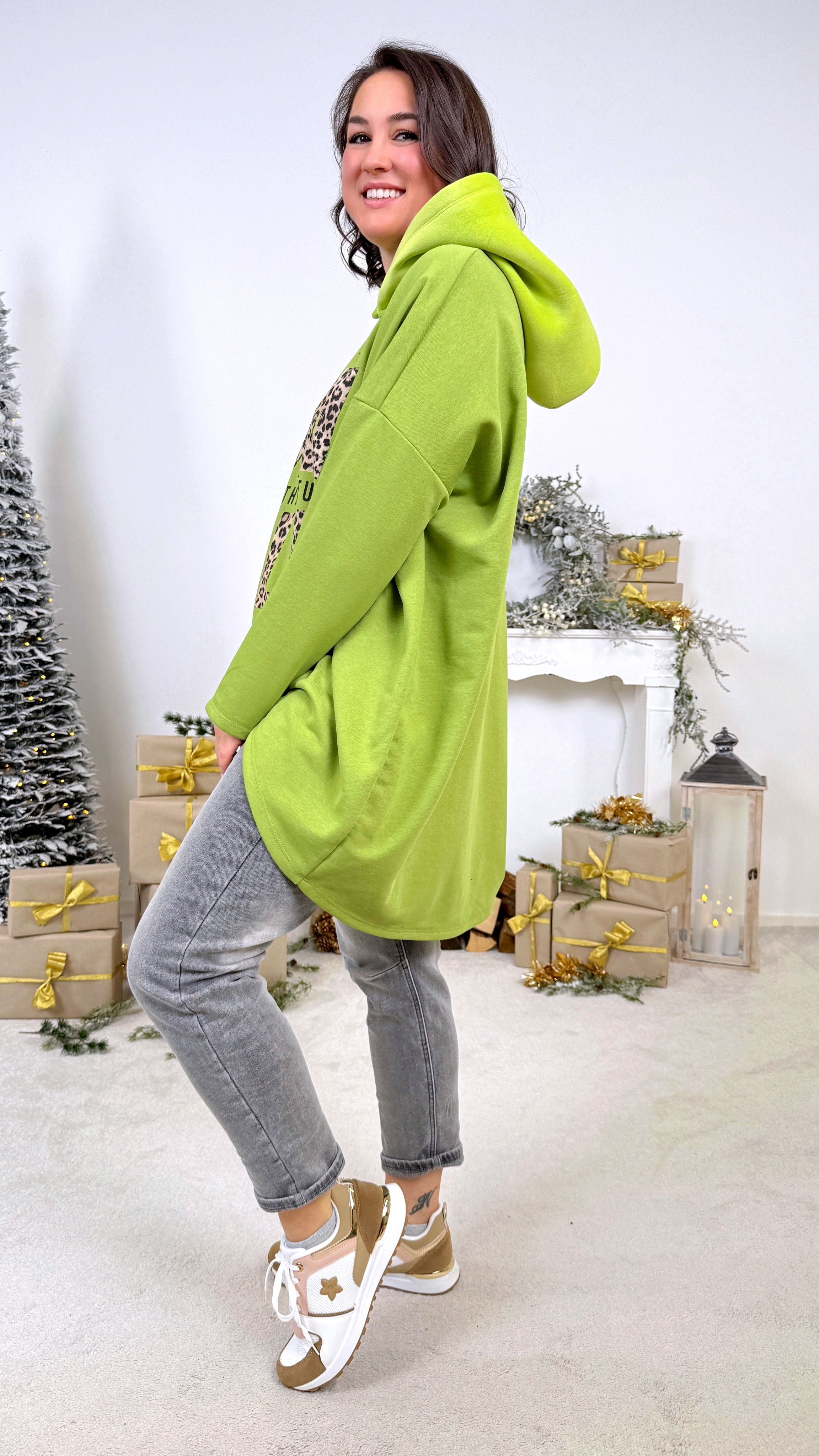 Long-Hoodie Feel the Nature *Grün*