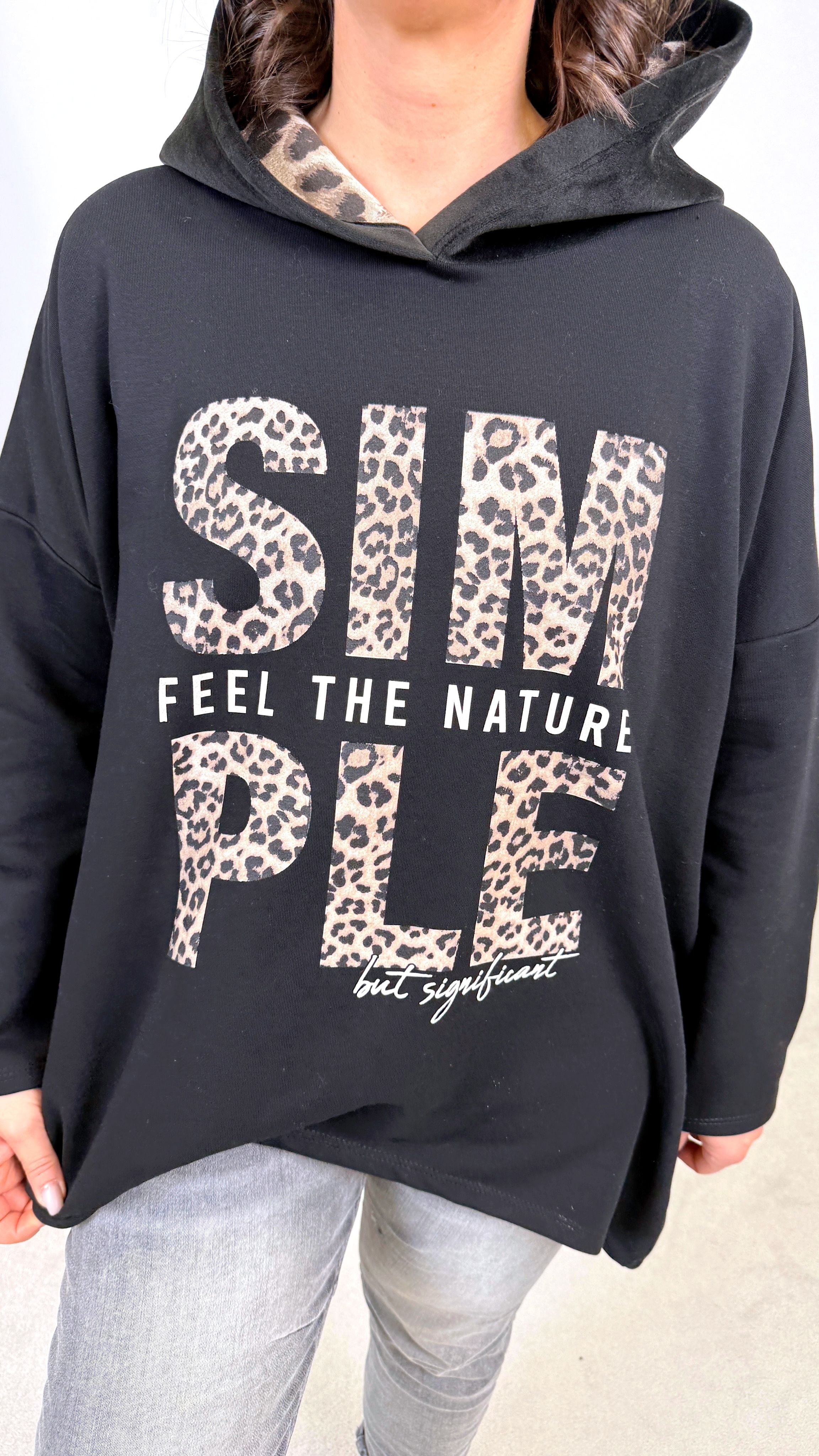 Long-Hoodie Feel the Nature *Schwarz*