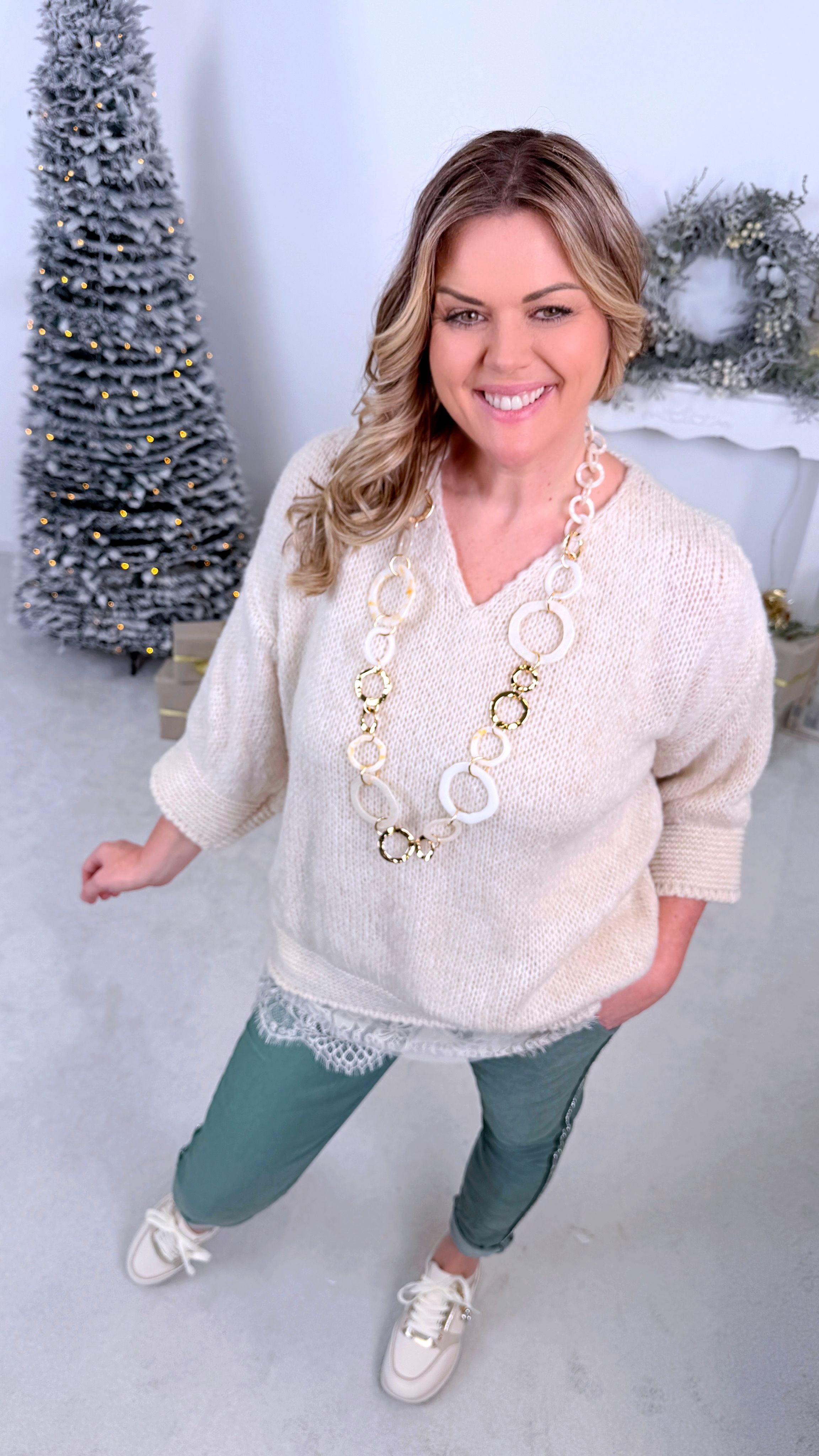 Strickpullover Romantic Lace (8 Farben)