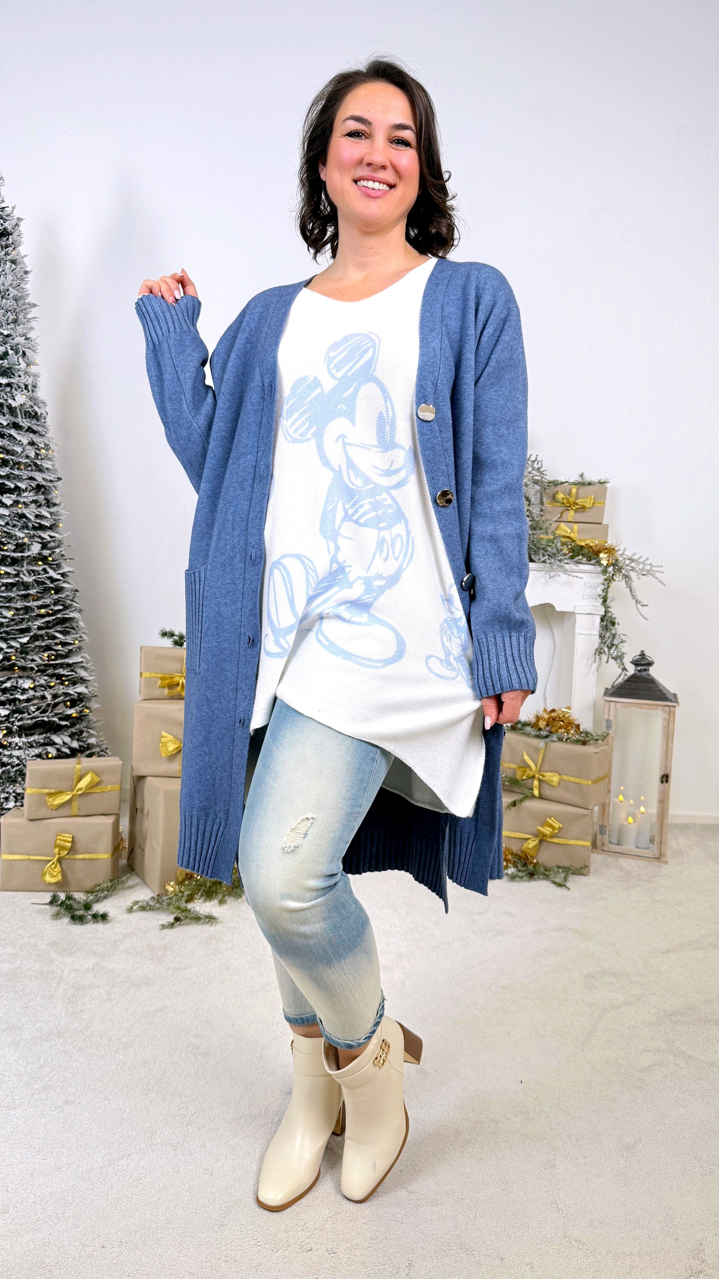 Strickjacke Calm & Cozy *Jeansblau*