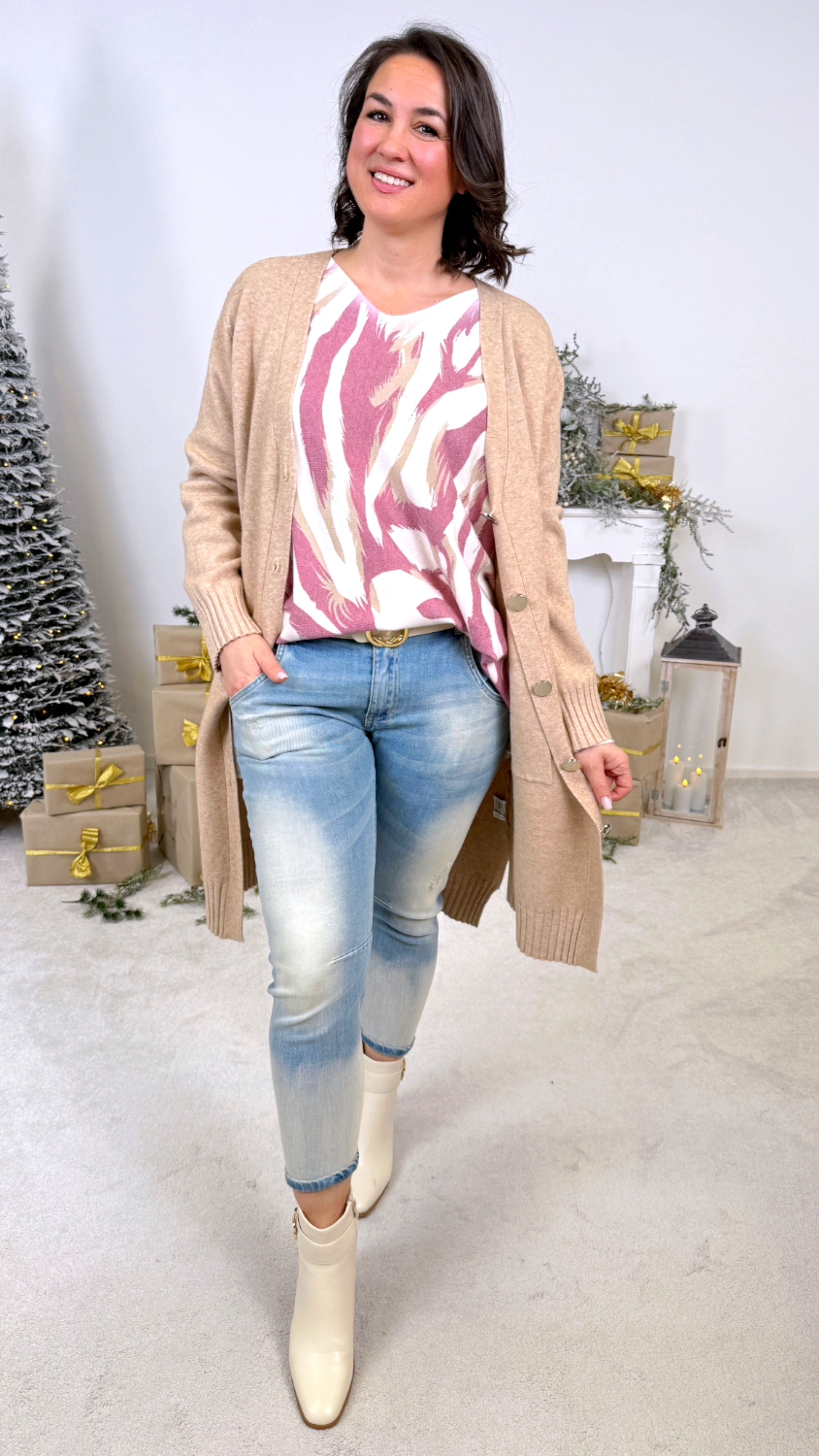 Strickjacke Calm & Cozy *Camel-Hell*