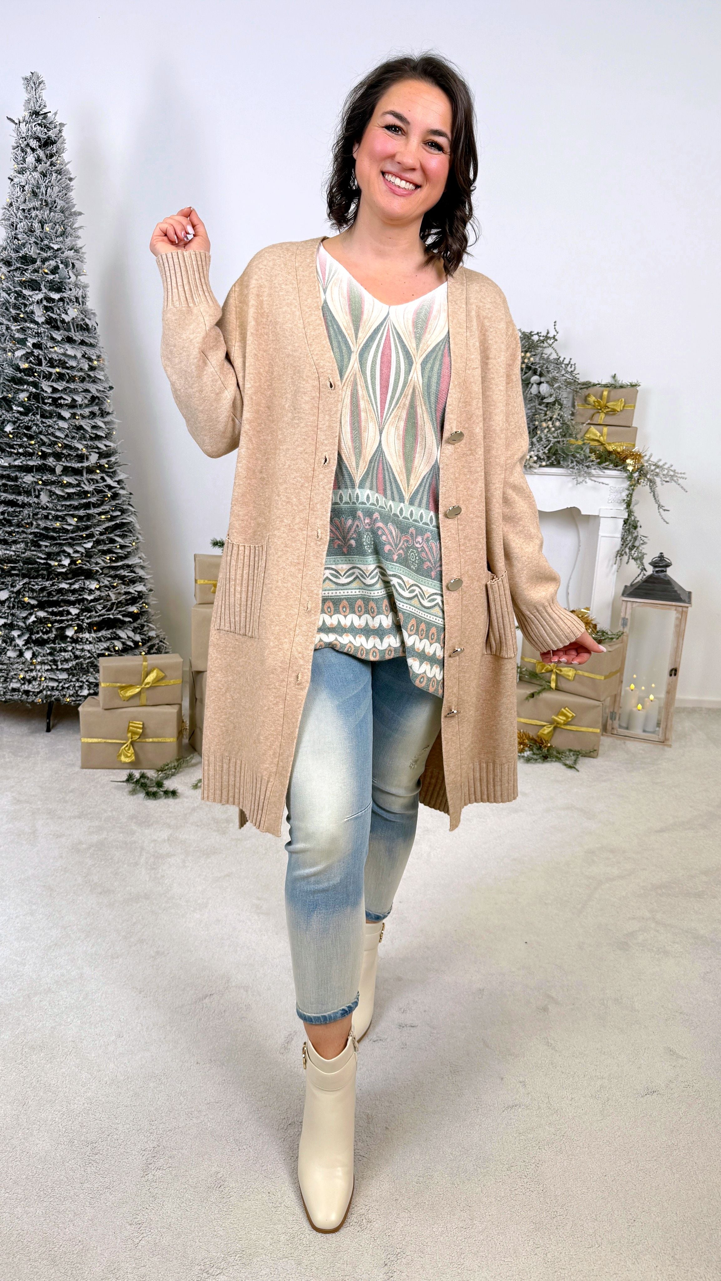 Strickjacke Calm & Cozy *Camel-Hell*