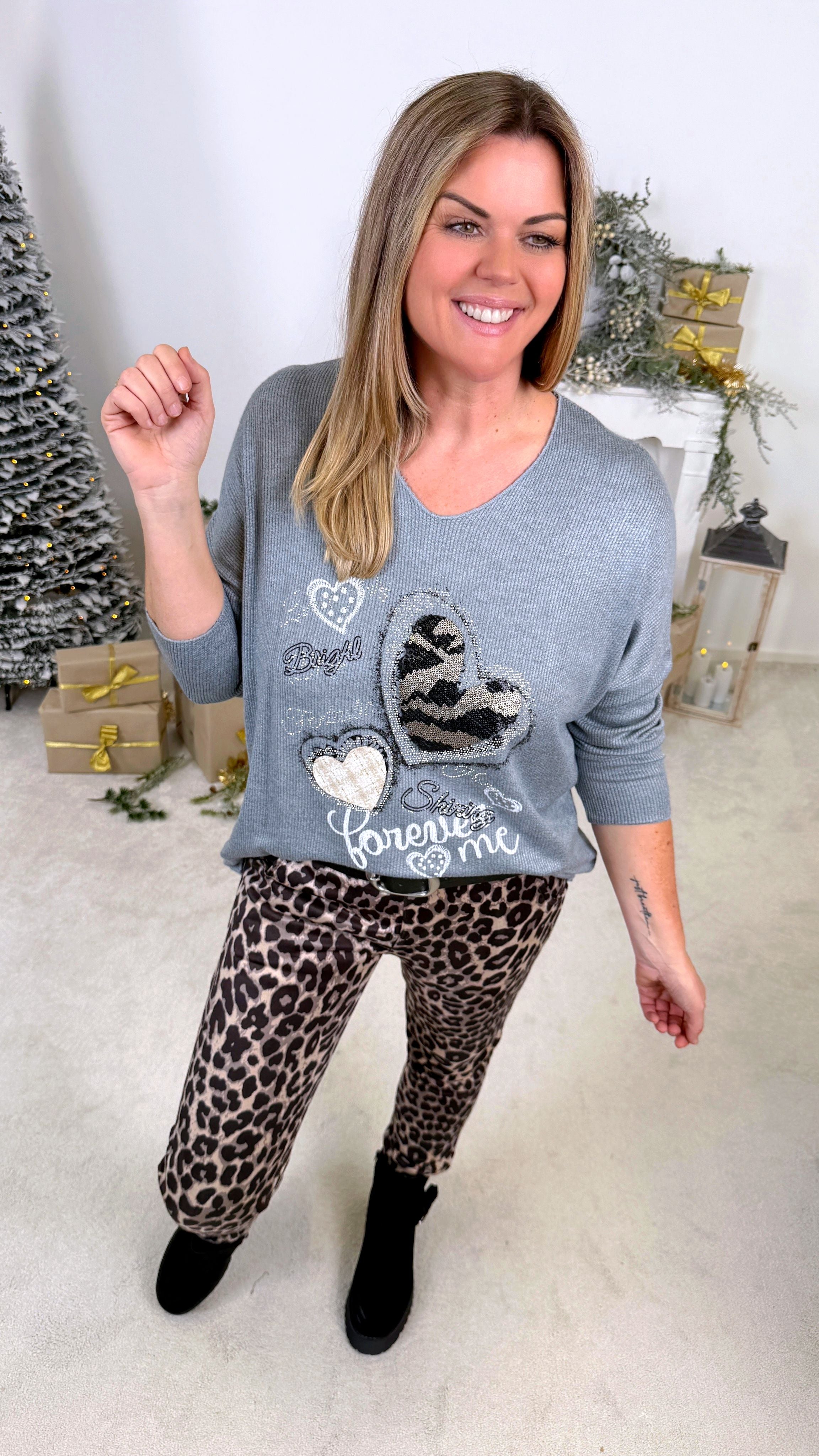 Pullover Magic Hearts *Grau*