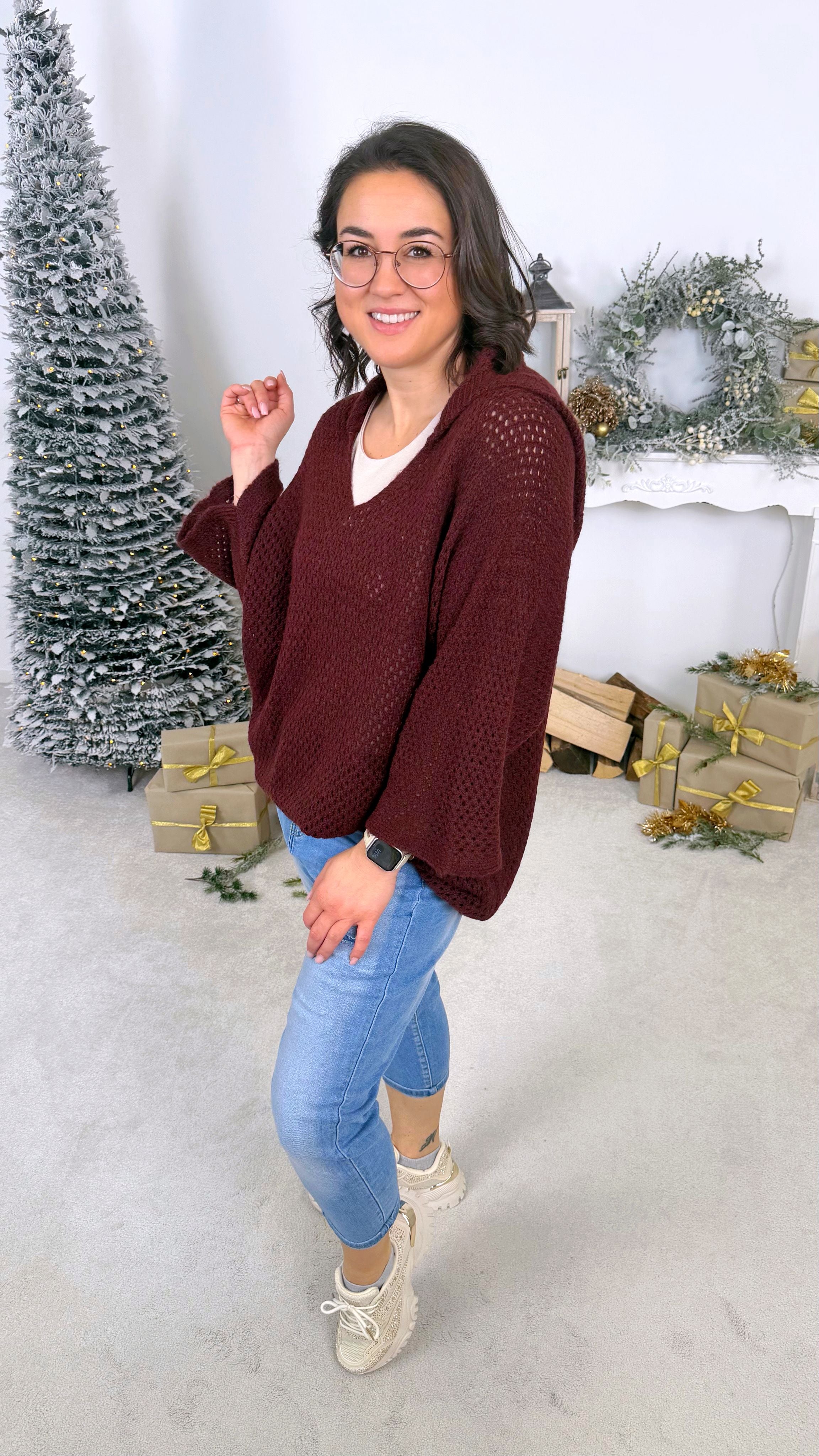 Strickhoodie Softness *Bordeaux*