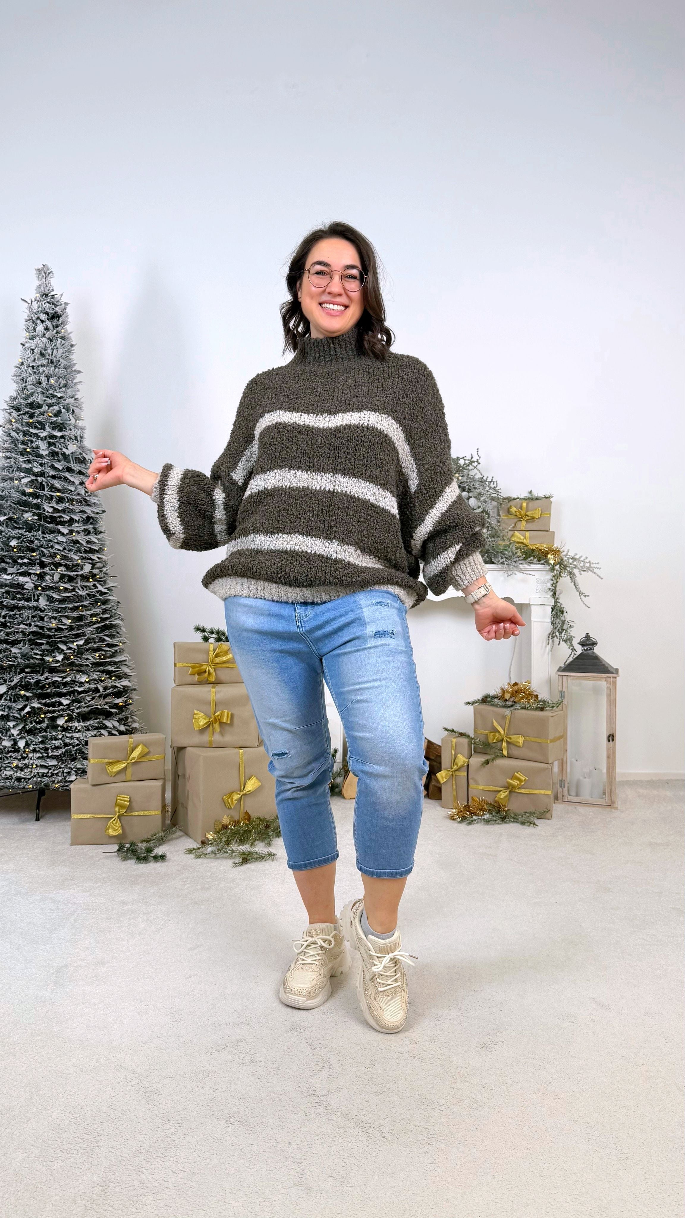 Pullover Warm Lines *Taupe*