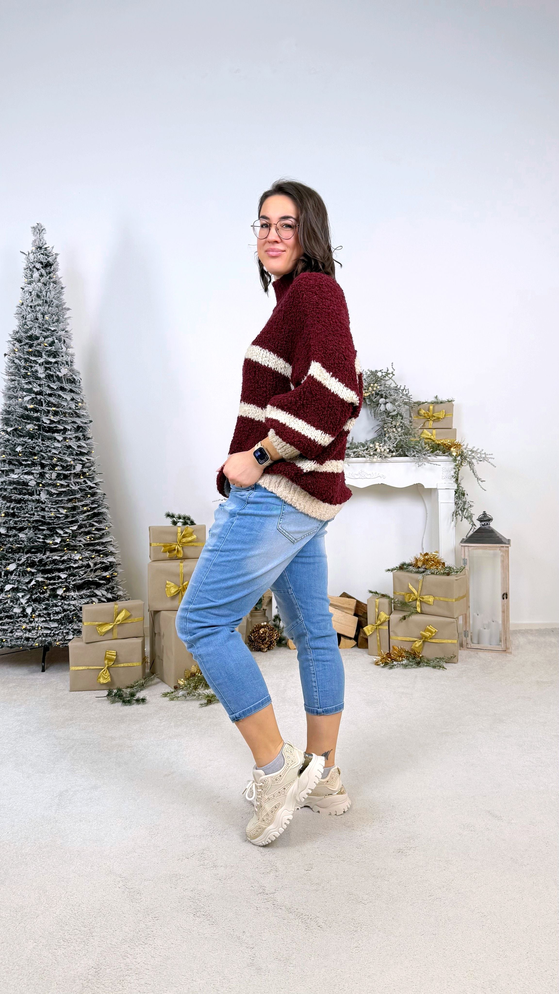 Pullover Warm Lines *Bordaux*