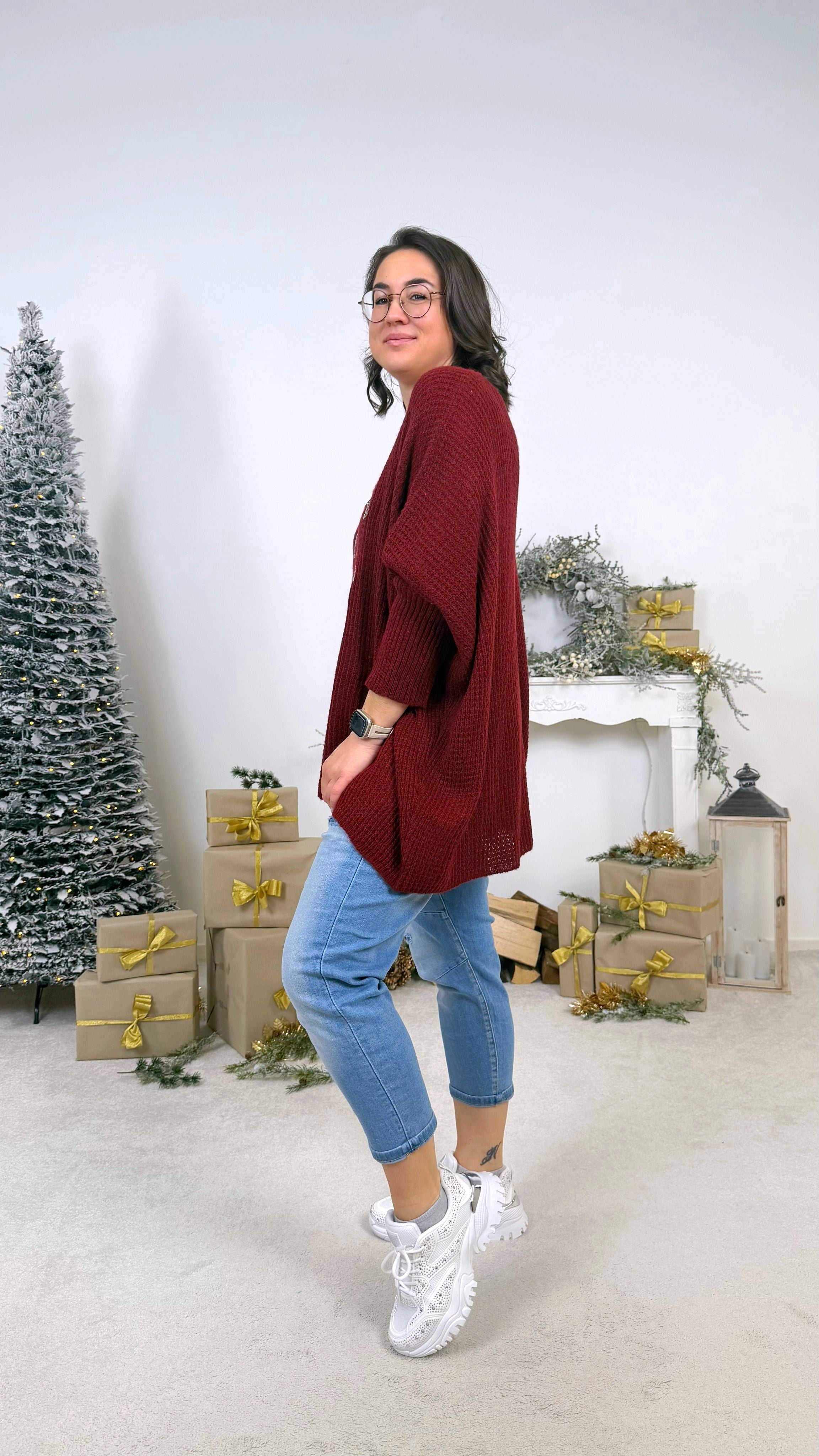 Strickpullover Snuggle Loom *Bordaux*