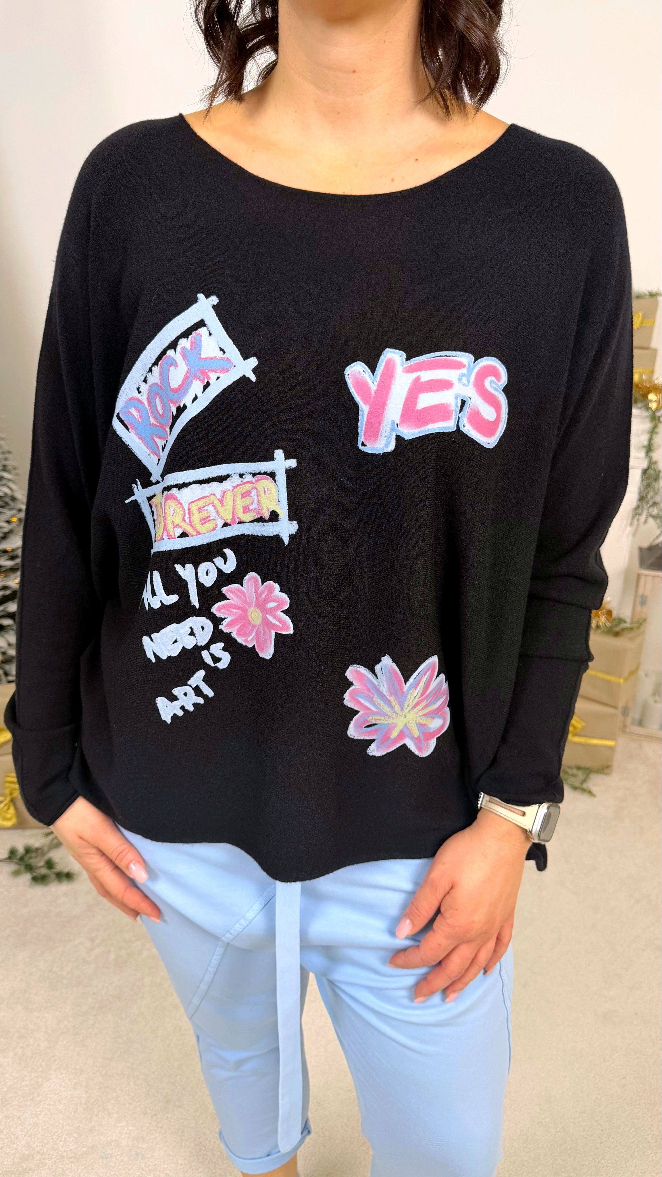 Pullover Comic Mood *Schwarz*