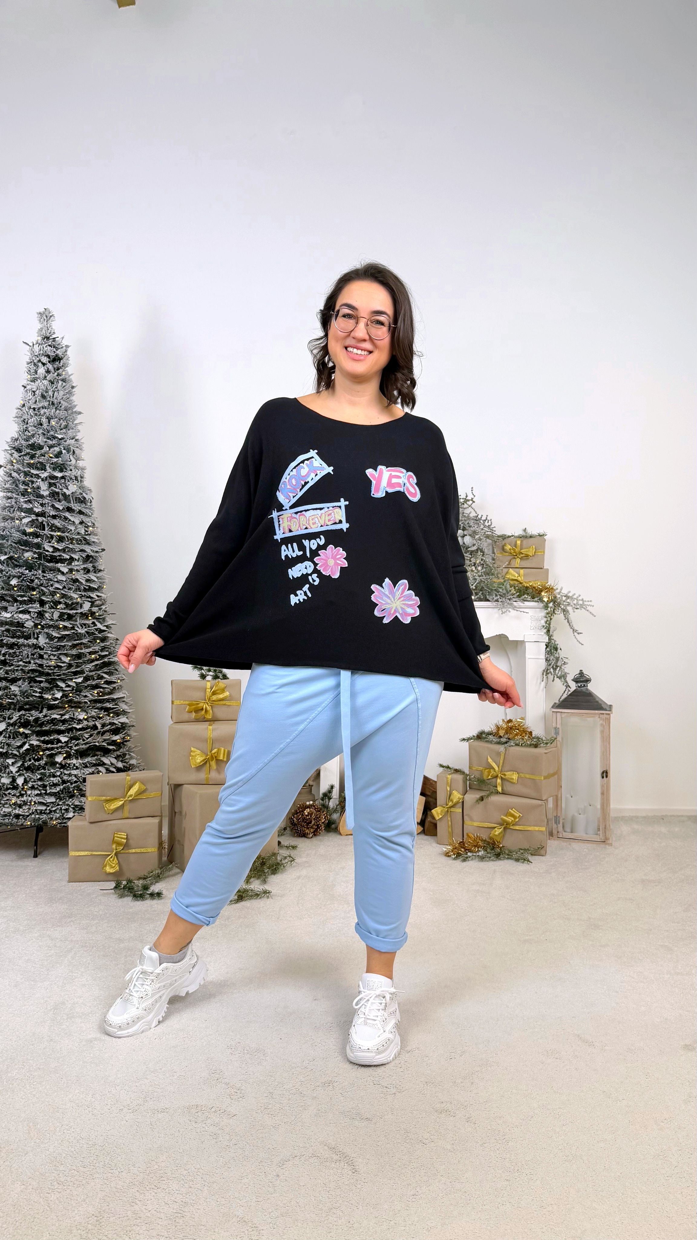 Pullover Comic Mood *Schwarz*