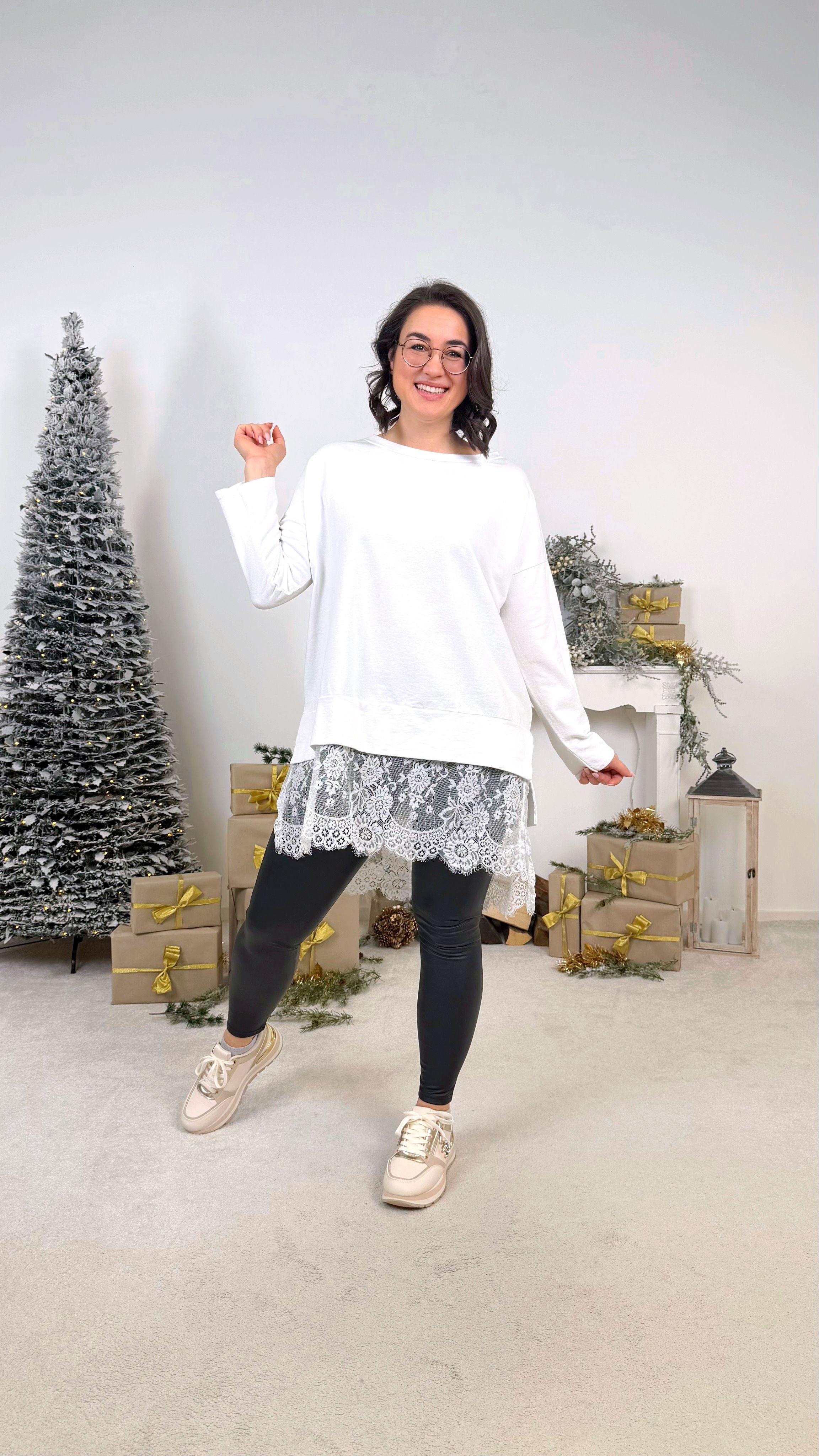 Longshirt Lace Beauty *Weiß*