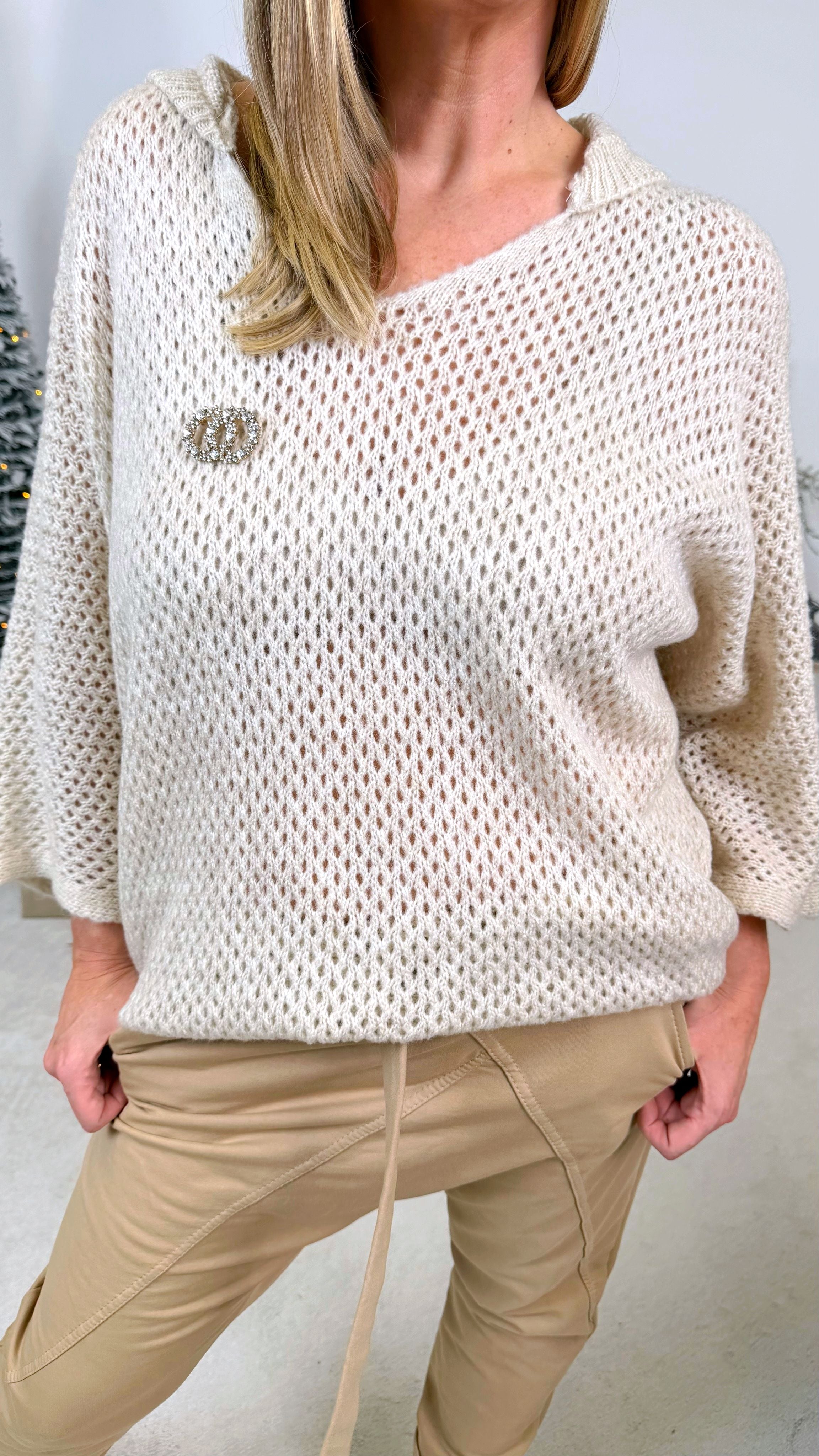 Strickhoodie Softness *Beige*