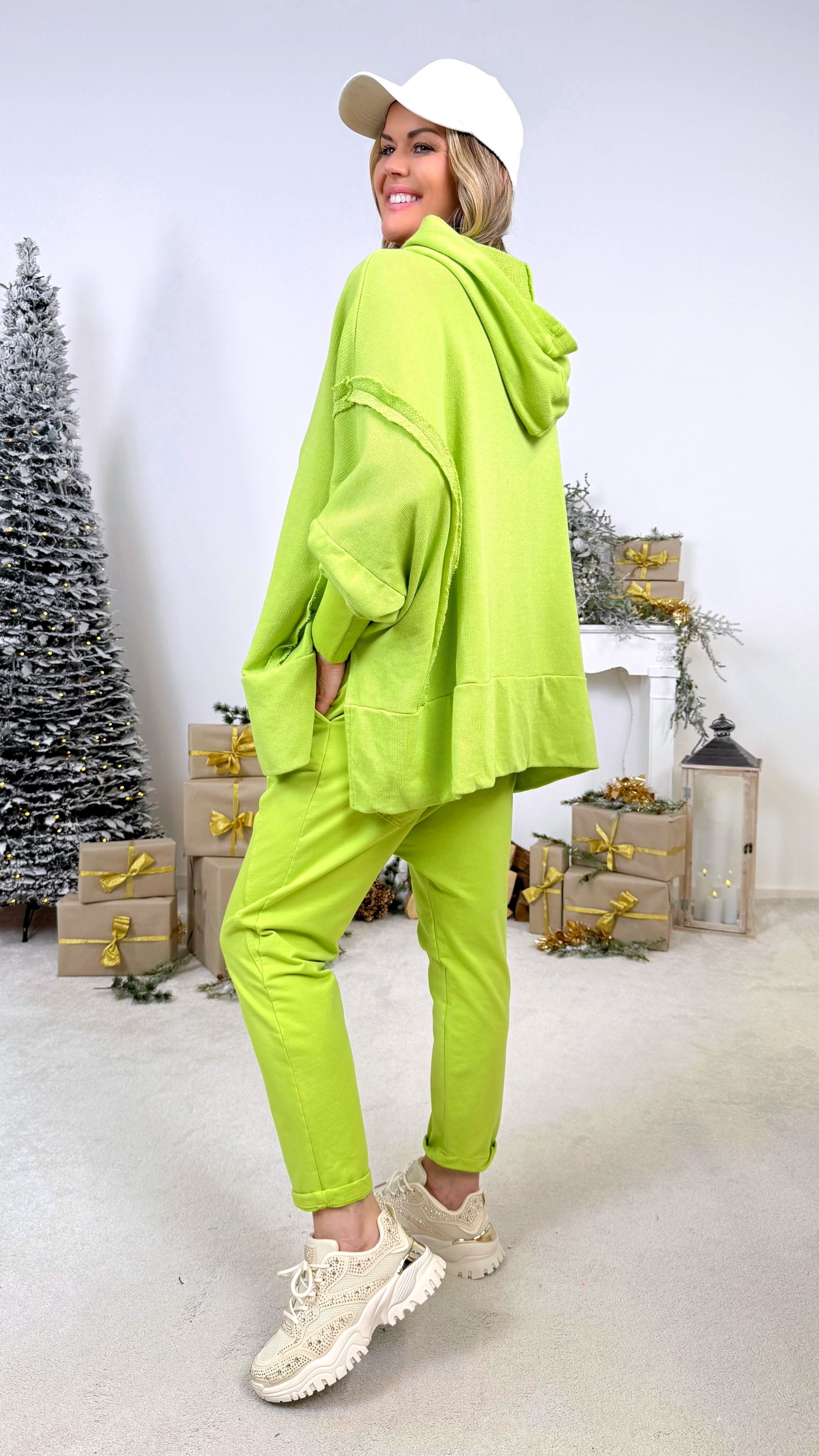 Hoodie Dreamy Velvet *Apfelgrün*